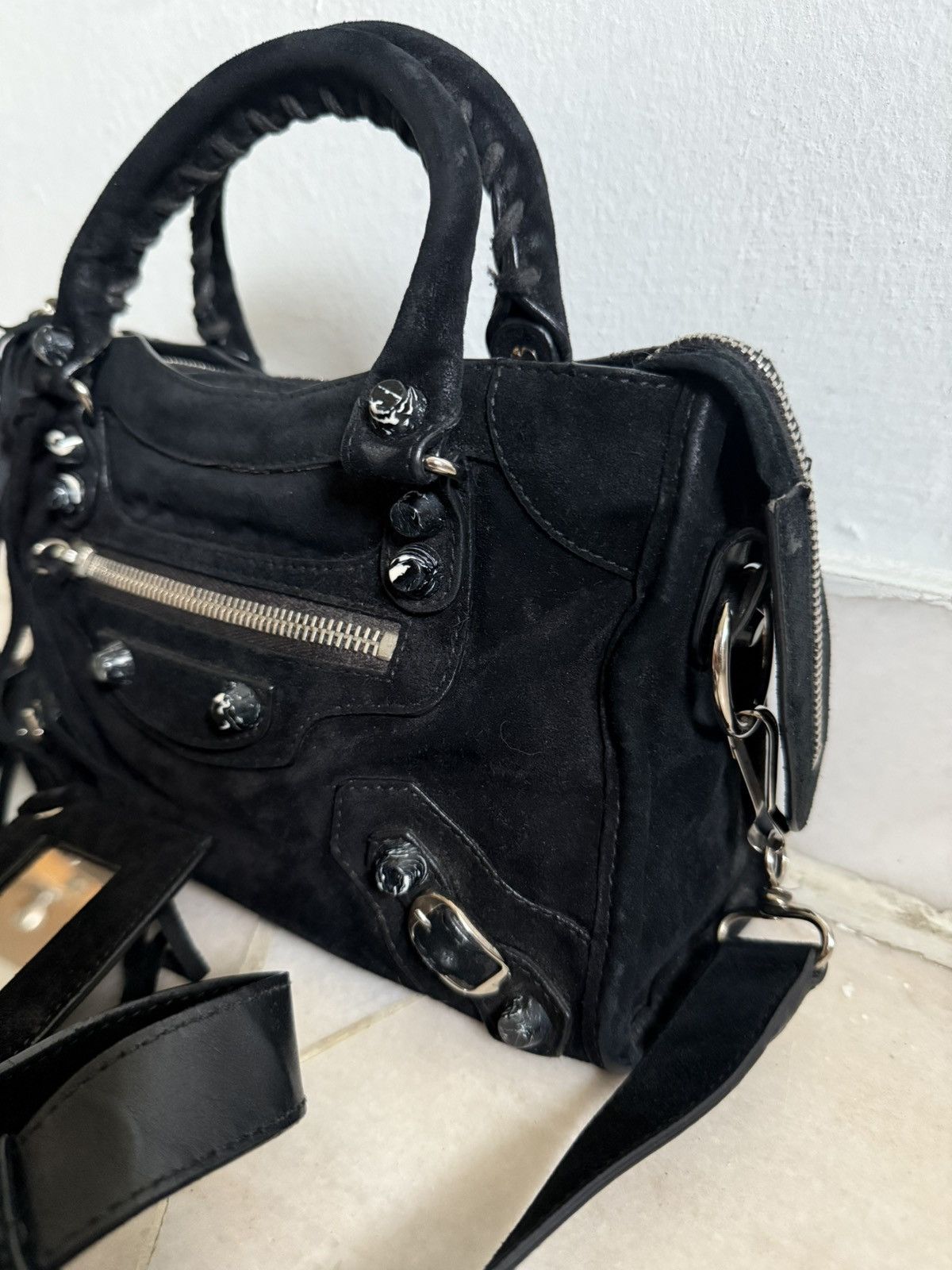 Balenciaga Balenciaga Classic Mini City Black Suede bag Size ONE SIZE - 10 Thumbnail