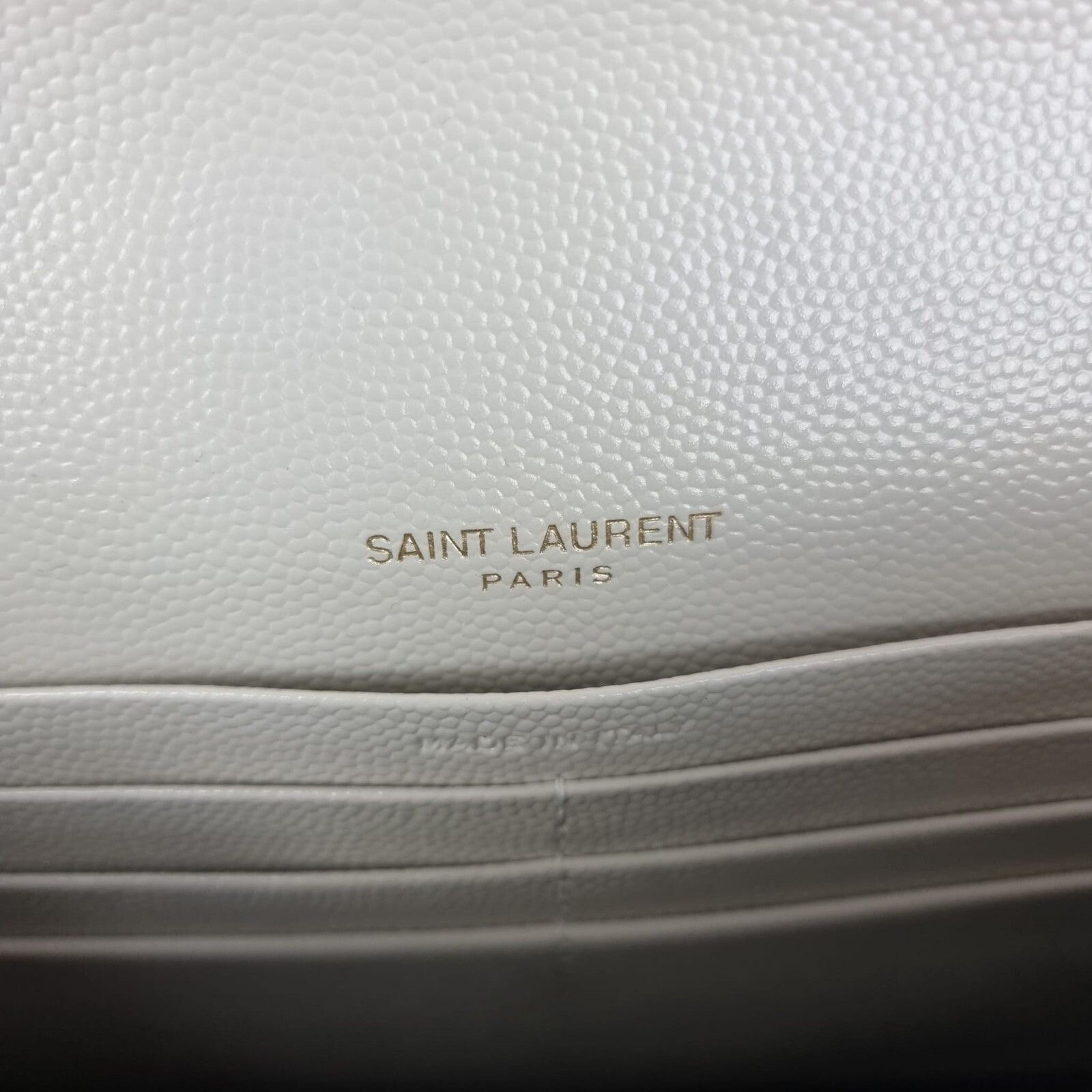 Saint Laurent Paris SAINT LAURENT Cassandre Envelope Crema Soft Grained Leather Size ONE SIZE - 9 Thumbnail