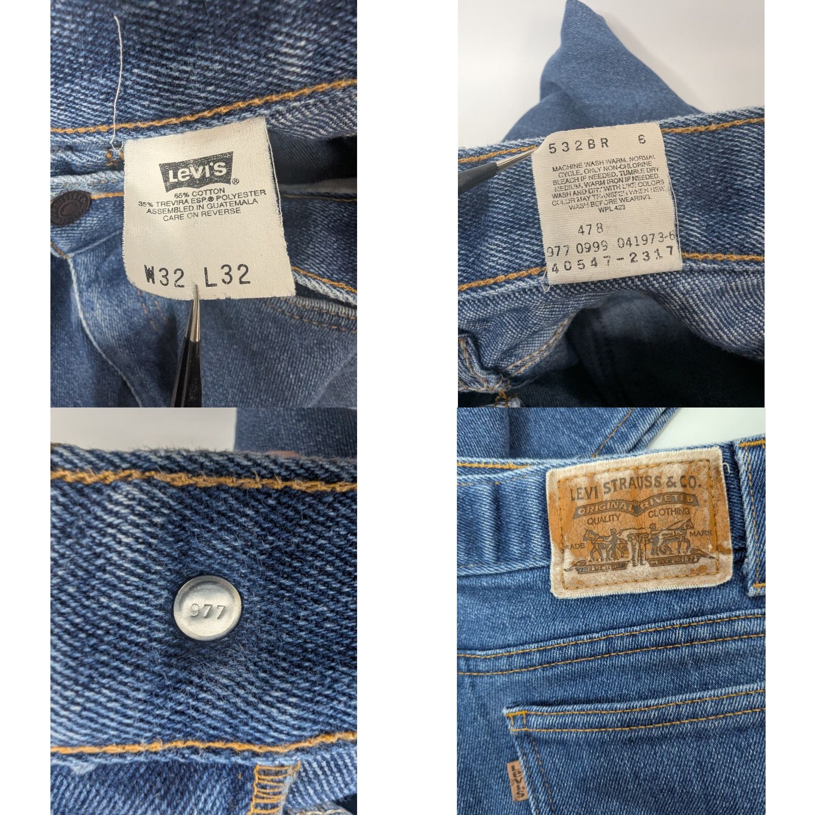 Levi's VINTAGE Levi's 547 Jeans Mens 31 Blue Denim 5-Pocket Straight 90s Boys? Size US 31 - 9 Thumbnail