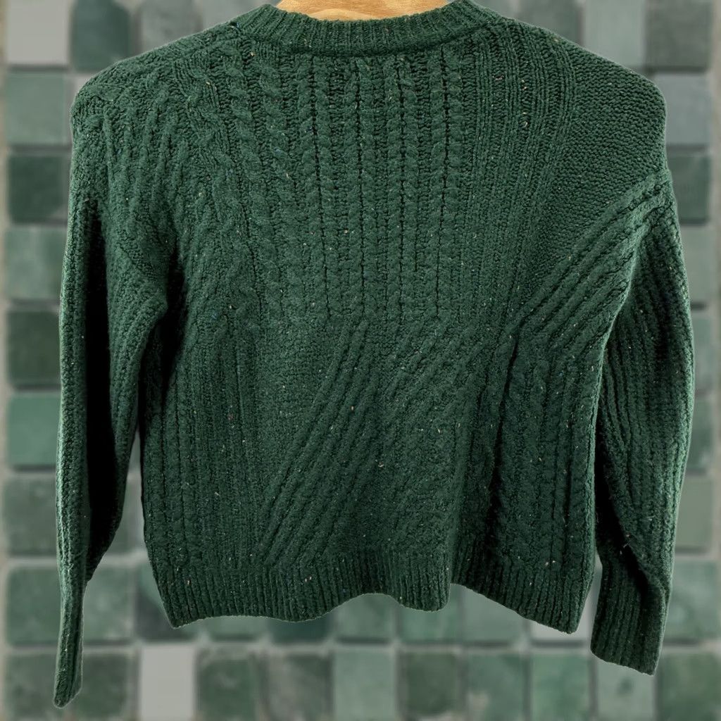 Old Navy Old Navy Sweater XS Green Cable Pullover - Womens Size XS / US 0-2 / IT 36-38 - 1 Thumbnail
