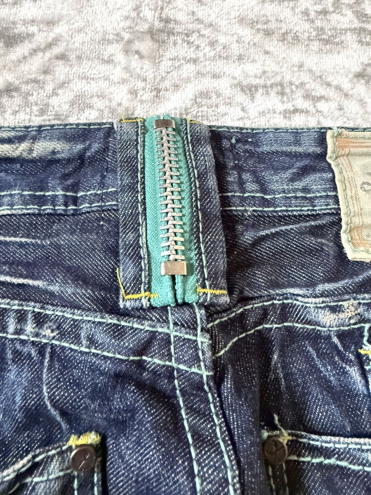 Fad Three × Japanese Brand × Le Grande Bleu (L.G.B.) Yoshitomo Lolita Muddy Wash Wrinkle Texture Flared Jeans Size US 28 / EU 44 - 22 Thumbnail