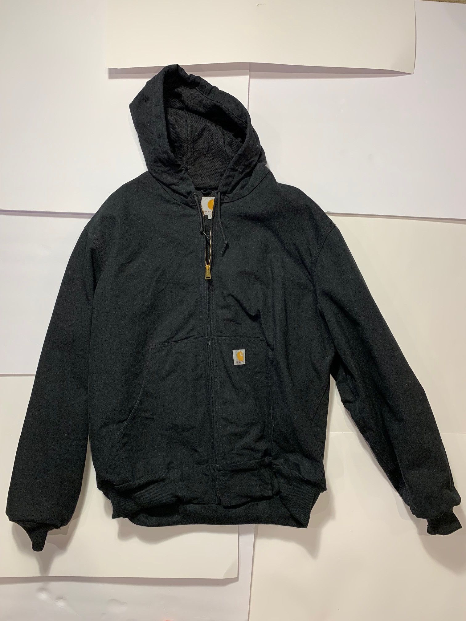 Carhartt J131 Black Made in USA Union Made Duck Canvas Jacket Hoodie Size US XL / EU 56 / 4 - 1 Thumbnail