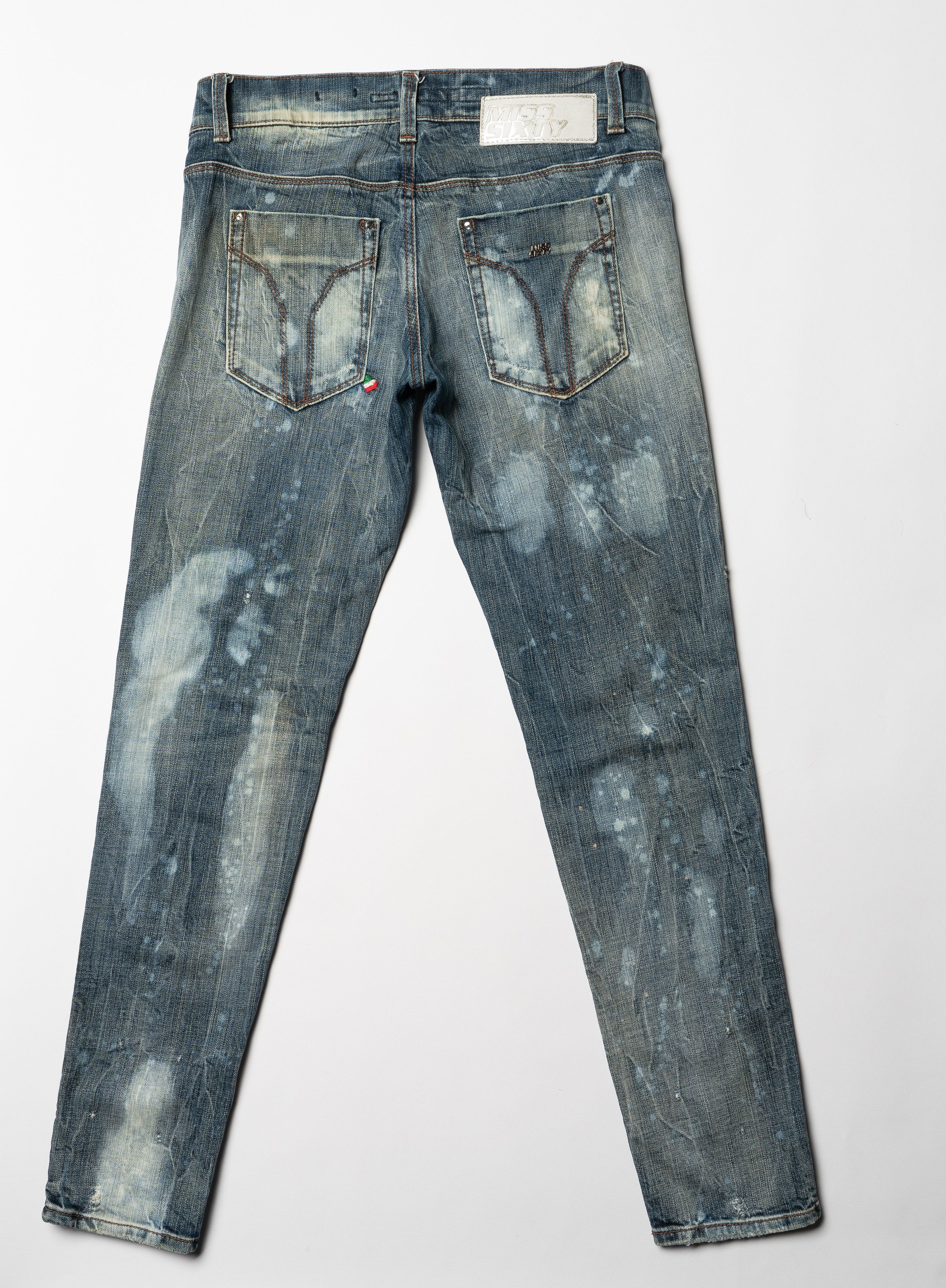 Miss Sixty 🔴 MISS SIXTY Nu-Metal Distressed Denim Jeans Y2K Size 31" - 15 Thumbnail