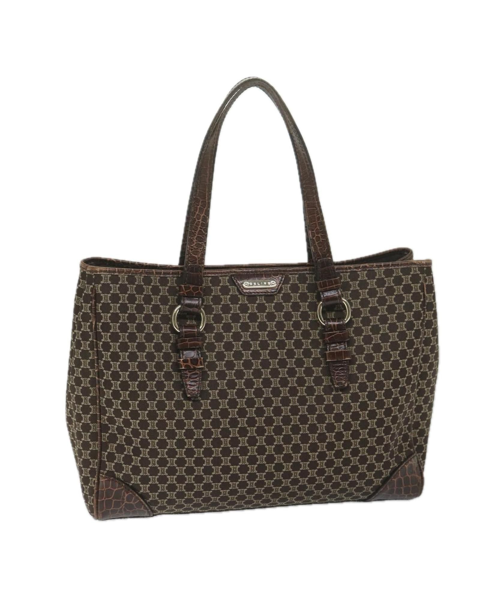 image of Celine Classic Brown Canvas Tote Bag, Women's