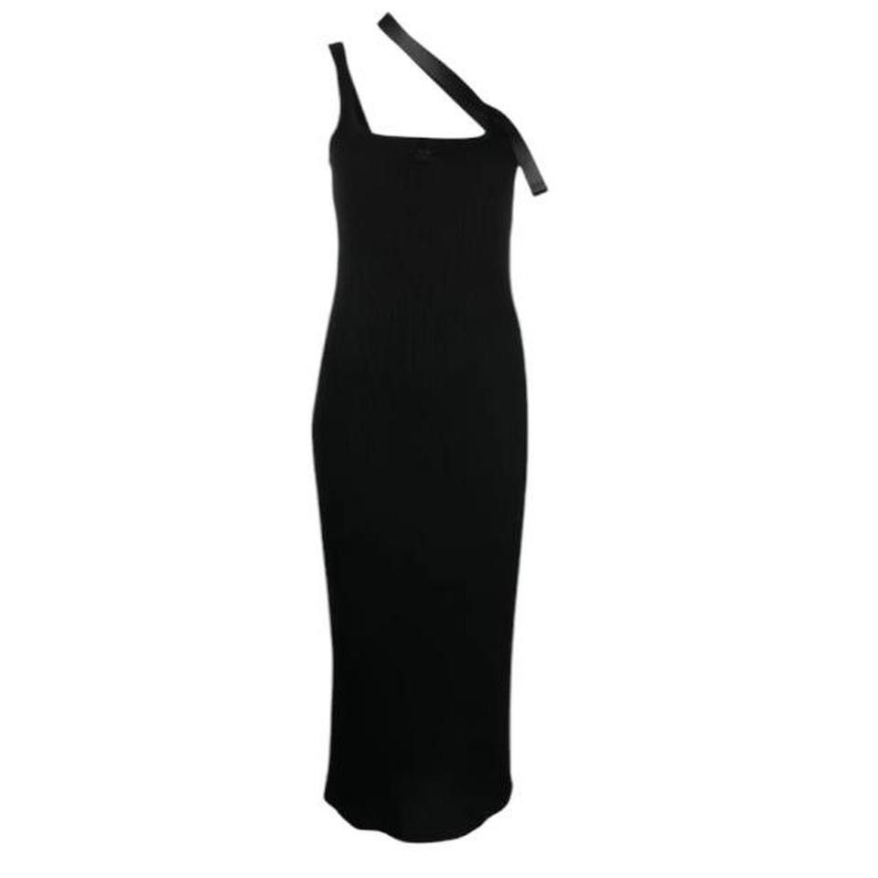 Courreges Courreges Black Midi Bodycon Dress with Strap Detail Size M / US 6-8 / IT 42-44 - 5 Thumbnail