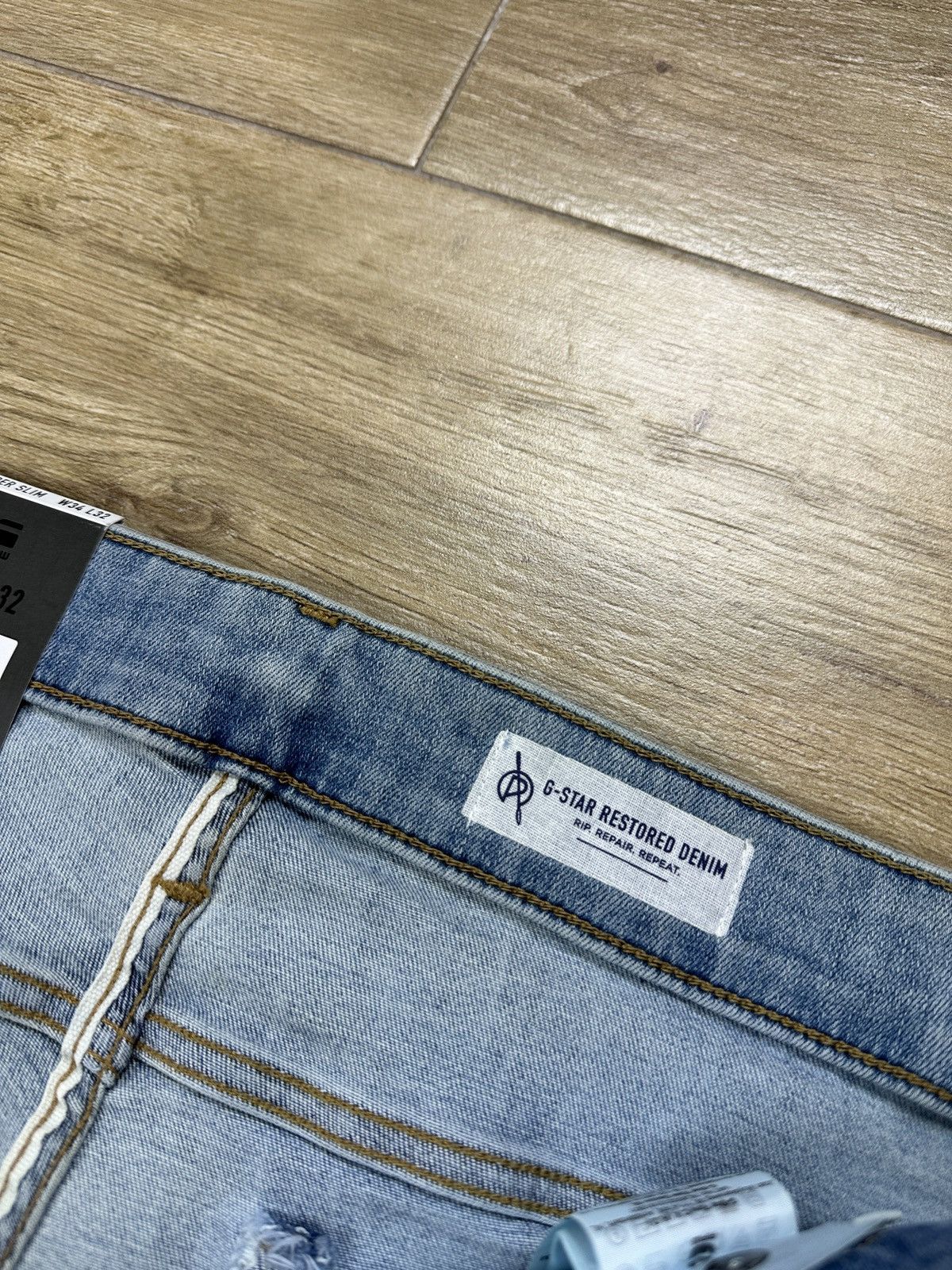G-Star NEW🏷️ G-Star Raw 3301 Deconstructed Super Slim Denim Jeans Size US 34 / EU 50 - 7 Thumbnail