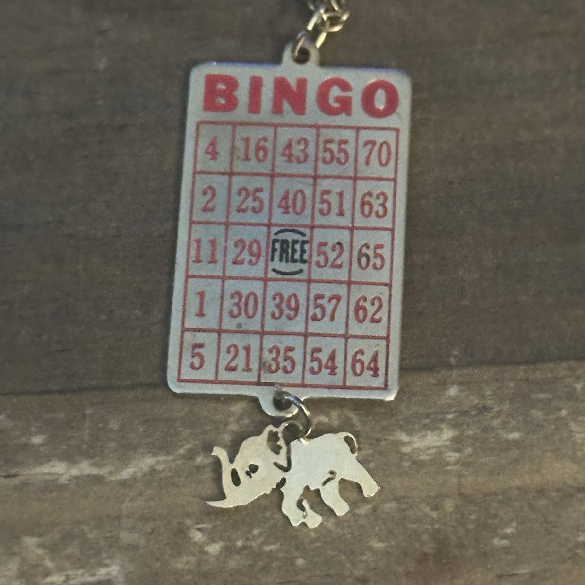 Vintage Vintage gold tone Bingo card pendant necklace Size ONE SIZE - 2 Thumbnail