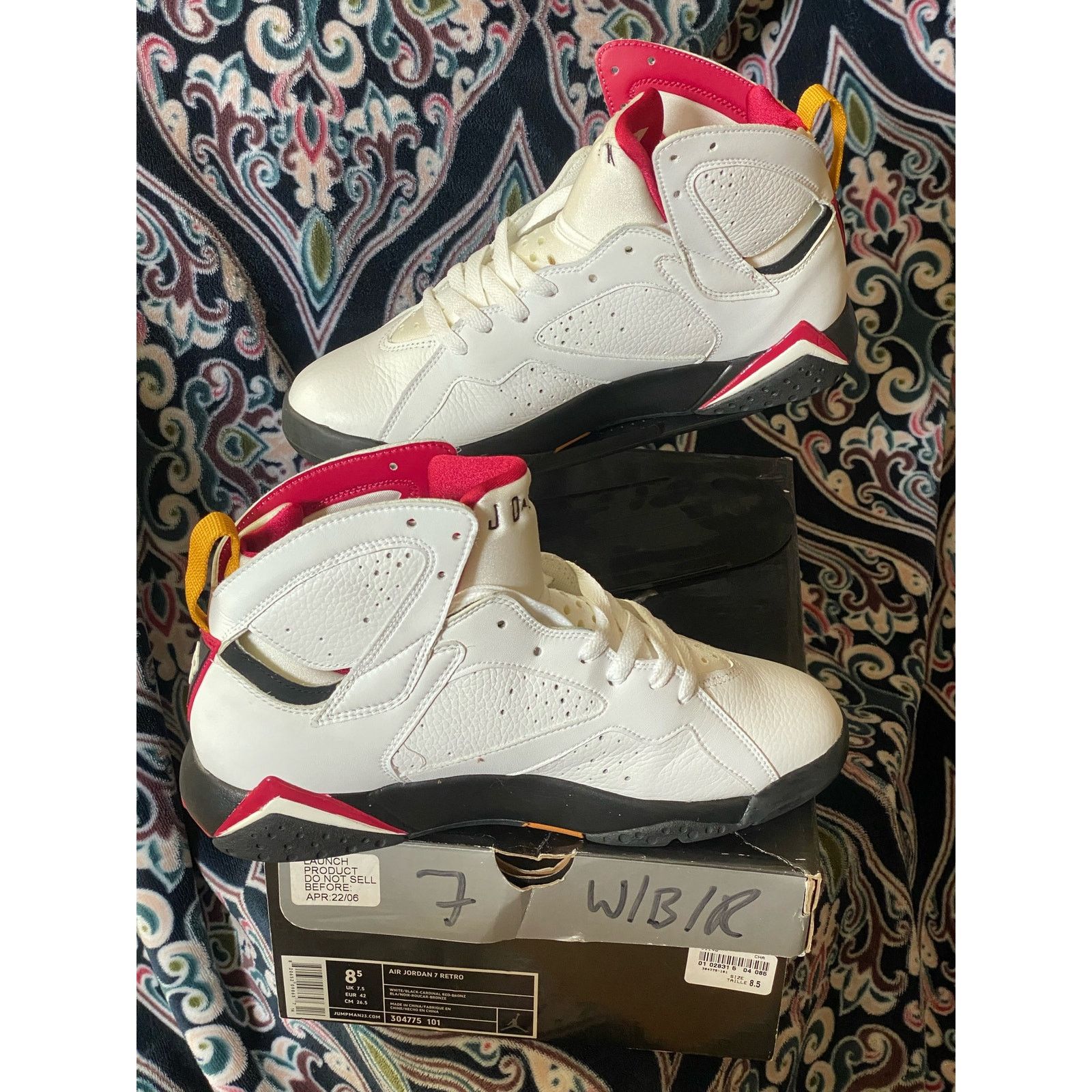 Jordan Brand 2006 Nike Air Jordan 7 Cardinal m8.5 w10 Size US 8.5 / EU 41-42 - 2 Thumbnail