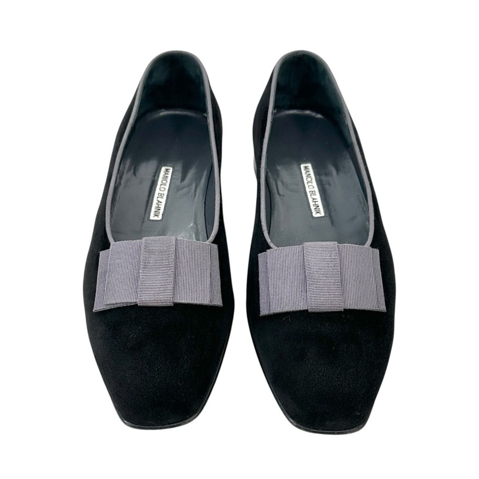 Manolo Blahnik Black Suede Black Tie Opera Pumps Loafers Formal Dress Shoes Size US 9 / EU 42 - 4 Thumbnail