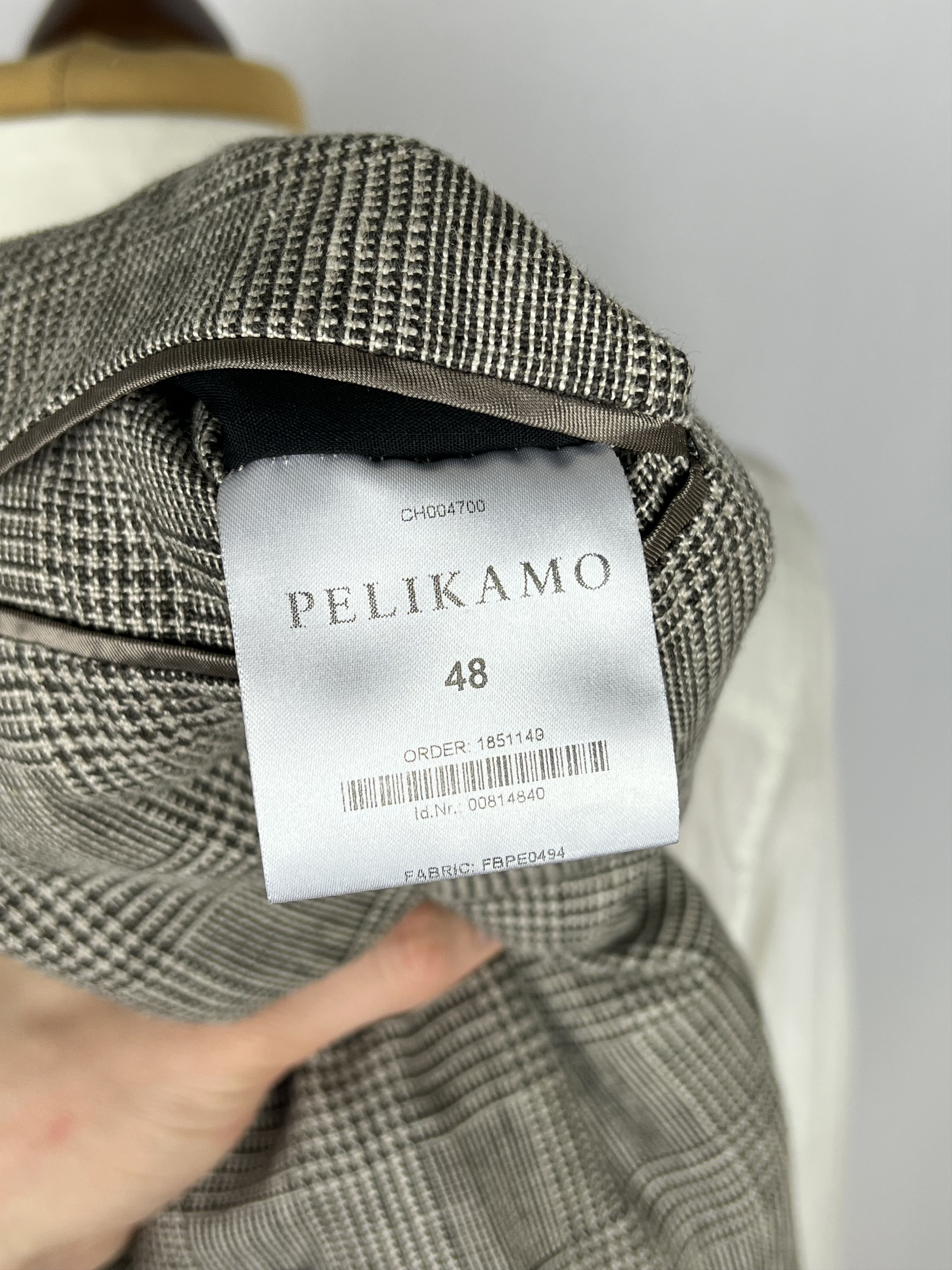 Italic PELIKAMO Zurich Beige-Gray Plaid Linen Unlined Sport Coat Size 38R - 11 Thumbnail