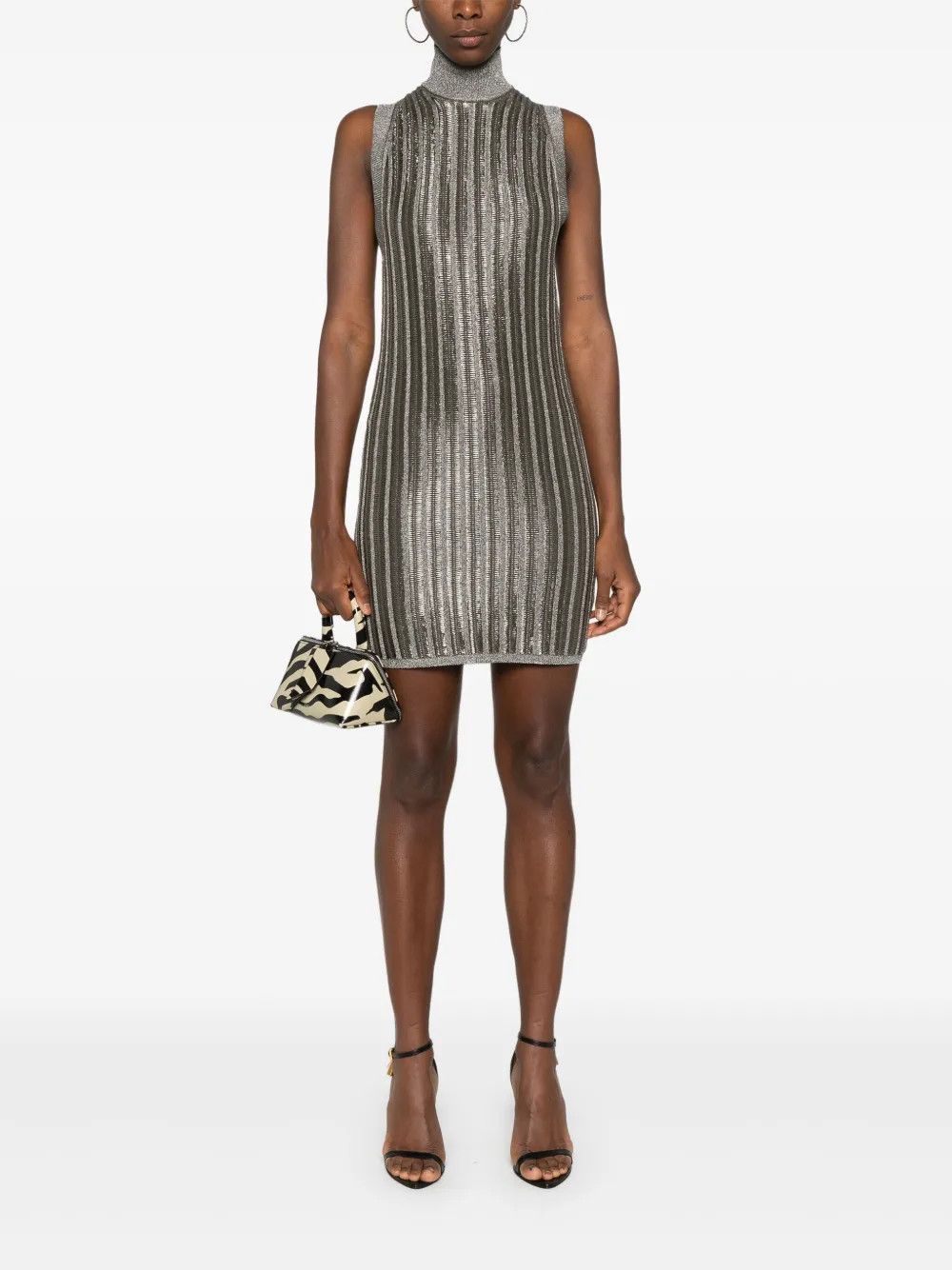 Tom Ford o1y0126 Midi Dress in Gray/Silver Size XS / US 0-2 / IT 36-38 - 5 Thumbnail