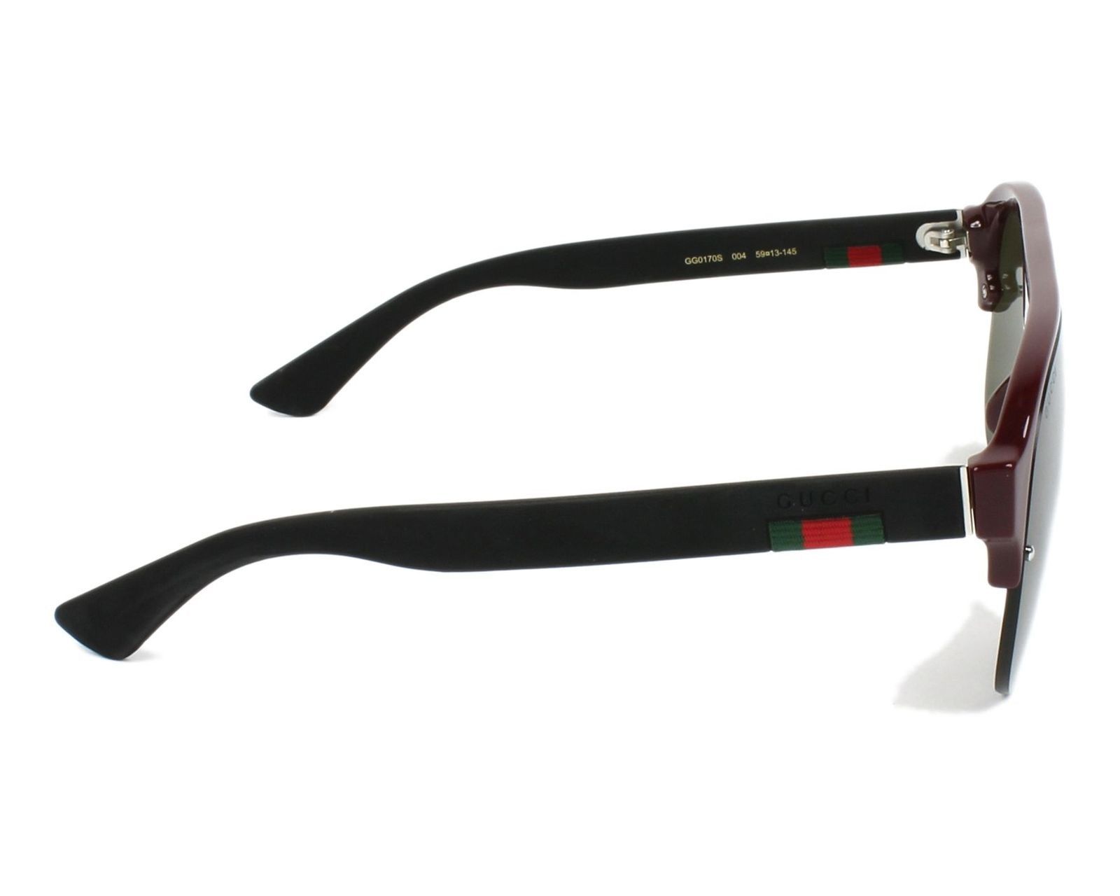 Gucci Gucci GG0170S 004 Cherry/Black Lens Pilot Unisex Sunglasses Size ONE SIZE - 9 Thumbnail
