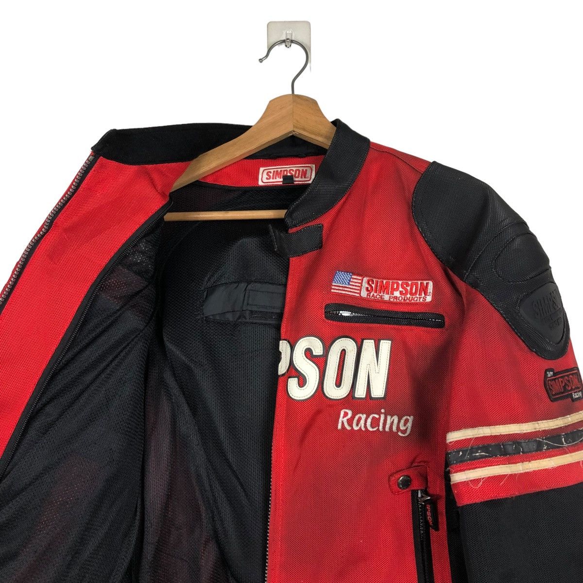 Japanese Brand 🔥VINTAGE BIKER JACKET RACING WEAR SIMPSON BIG LOGO Size US L / EU 52-54 / 3 - 16 Thumbnail