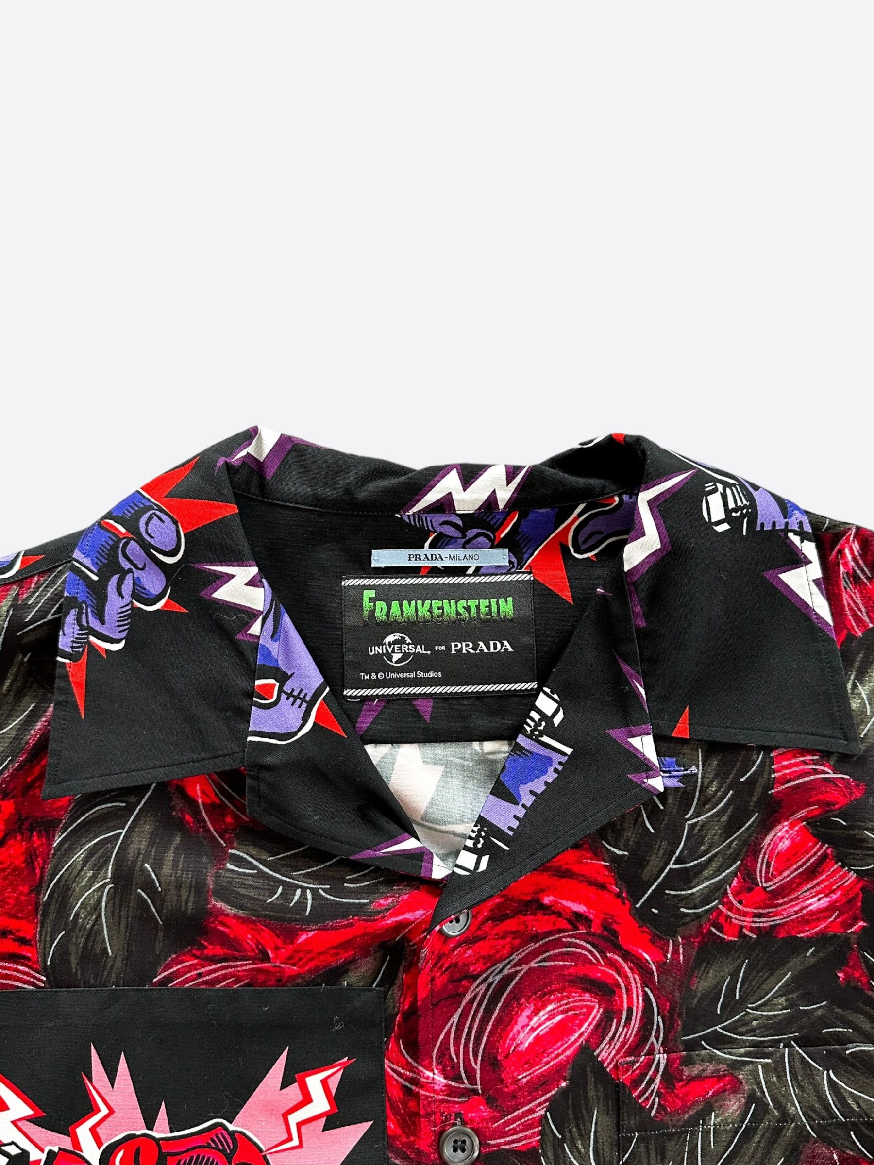 Prada Prada Frankenstein Black & Red Floral Button Up Shirt Size US XXL / EU 58 / 5 - 3 Thumbnail
