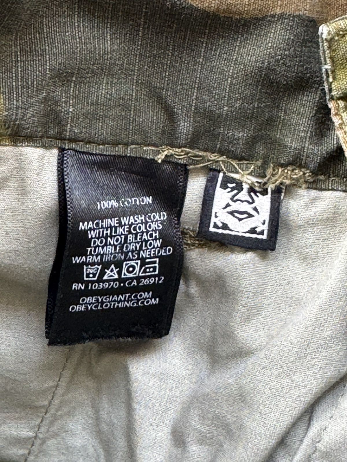 Japanese Brand Obey Baggy Camo Cargo Pants Size US 30 / EU 46 - 9 Thumbnail