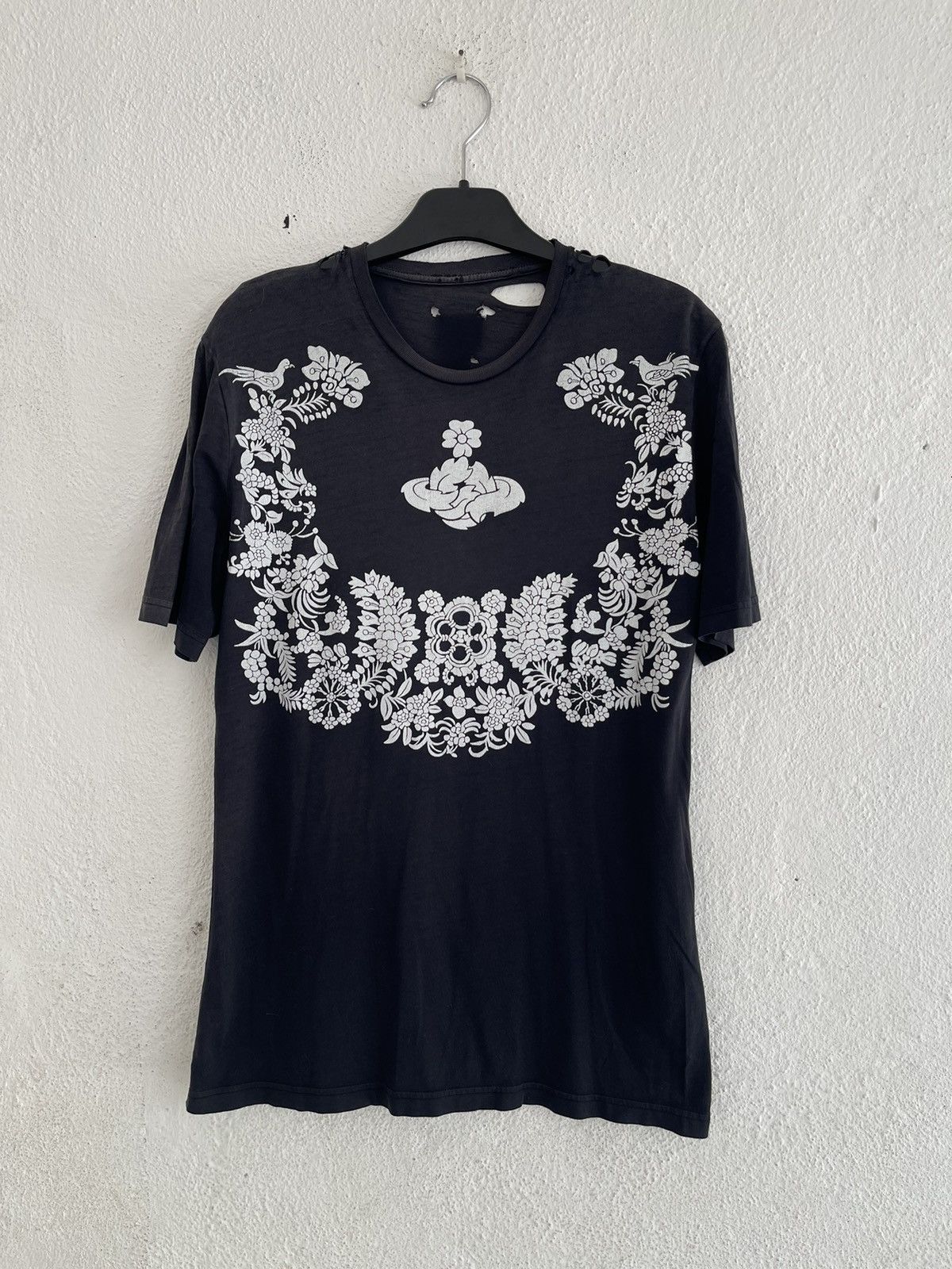 Thrashed Vivienne Westwood Floral Design T Shirt