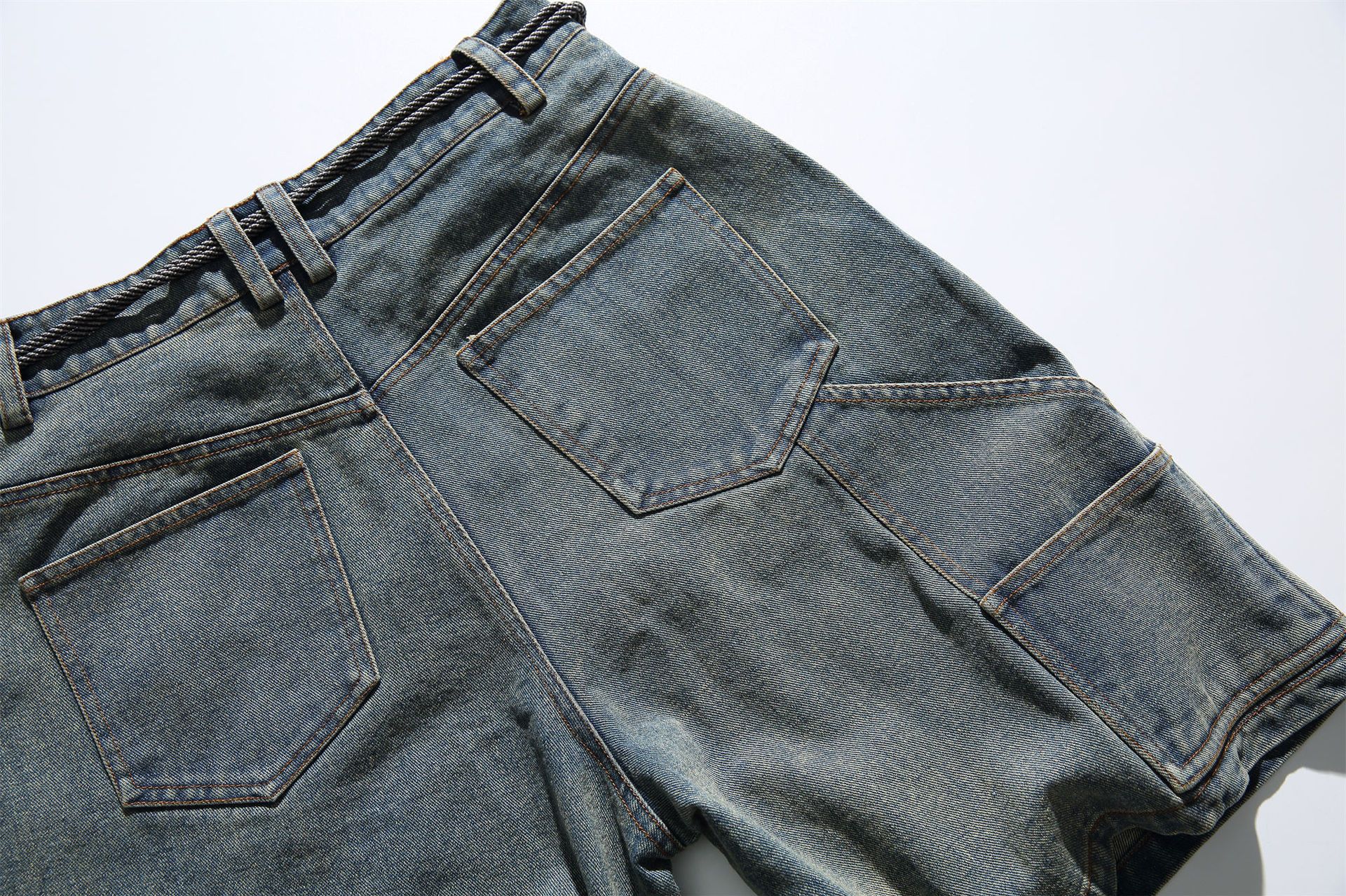 Japanese Brand × Vintage Japanese retro men's straight cargo washed retro shorts Size US 32 / EU 48 - 5 Thumbnail
