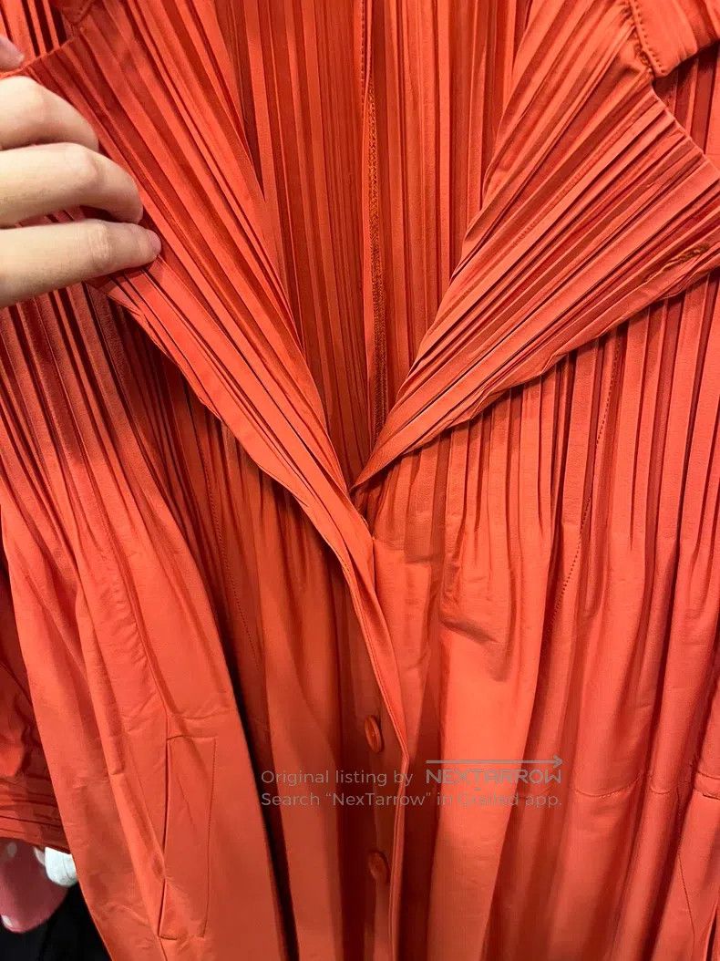 Issey Miyake Issey Miyake Pumpkin Orange Trench Coat Size M / US 6-8 / IT 42-44 - 3 Thumbnail