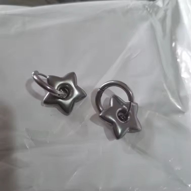 Jewelry Y2K Chunky Star Hoops Earrings Size ONE SIZE - 7 Thumbnail