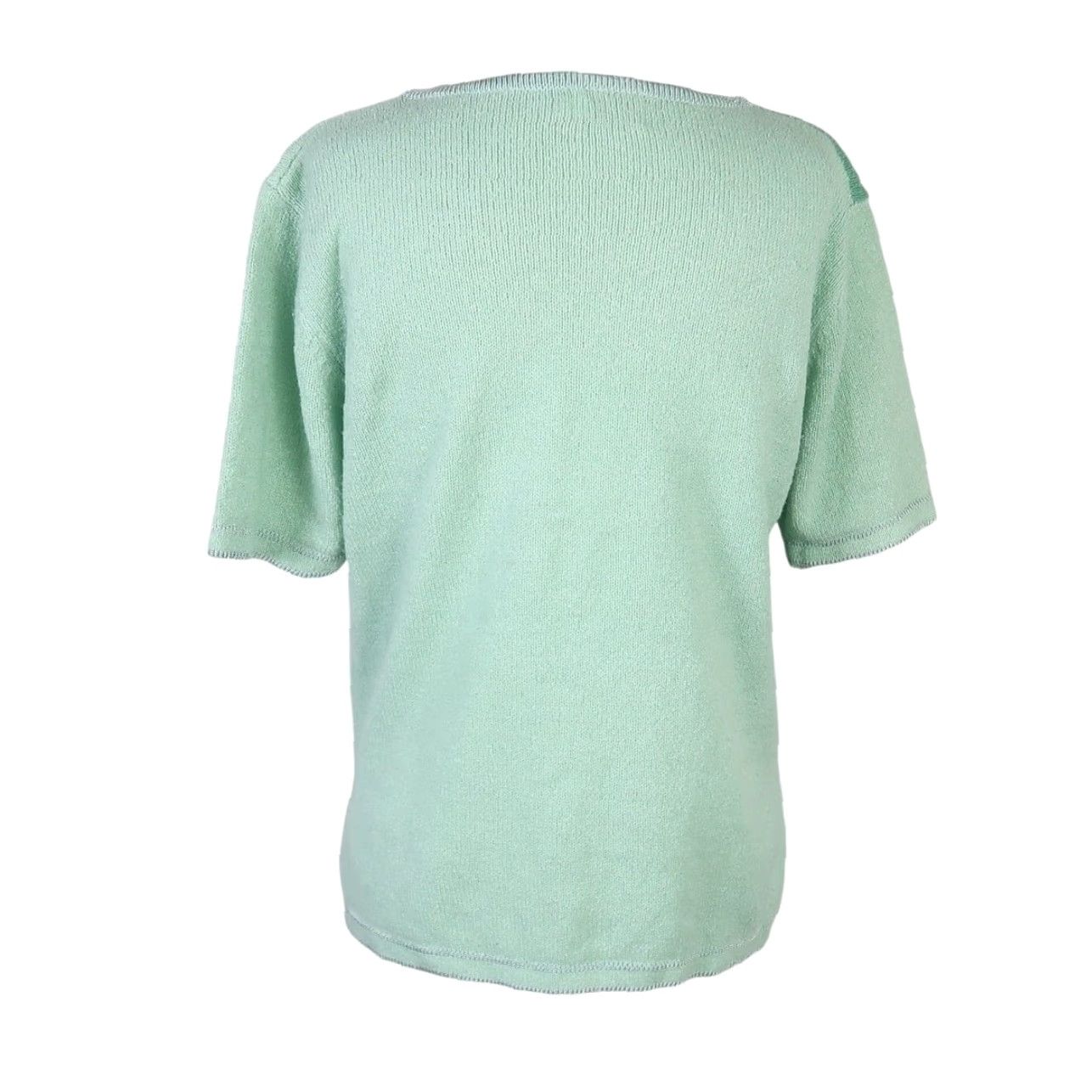 Vintage VINTAGE 90s Moffi International mint green cut-out knit sweater M Size M / US 6-8 / IT 42-44 - 5 Thumbnail