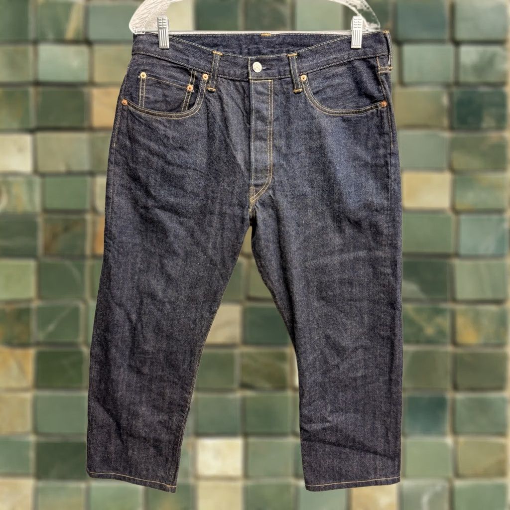 Buck Mason Jeans Mens 34x27 Blue Ford Standard Japanese Indigo Denim Regular Straight Button Pockets, Men's