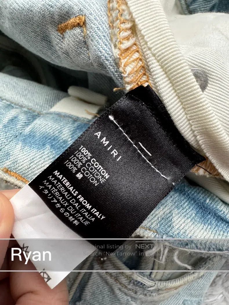 Amiri Amiri Blade-cut destroyed denim pants, washed blue Size 25" / US 0 / IT 36 - 3 Thumbnail
