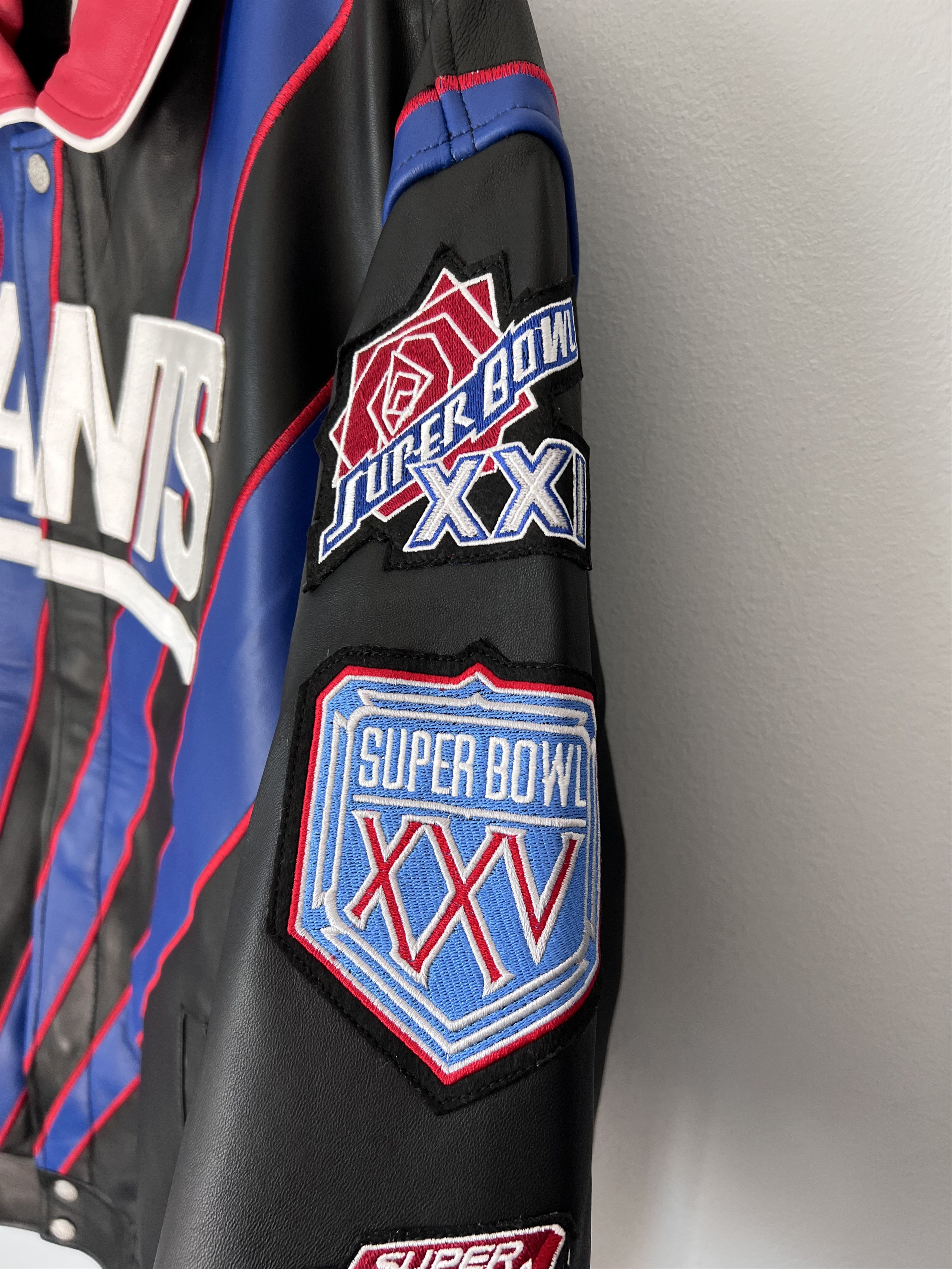Jeff Hamilton Kith Jeff Hamilton New York Giants Leather Varsity Jacket Size US XL / EU 56 / 4 - 4 Thumbnail