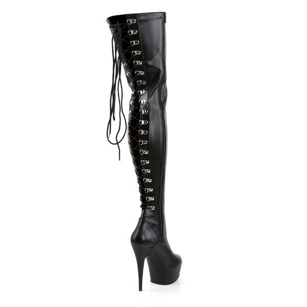 Other Delight 3063 Back Lace Thigh High Platform Boots 6" High Hee Size US 7 / IT 37 - 2 Thumbnail