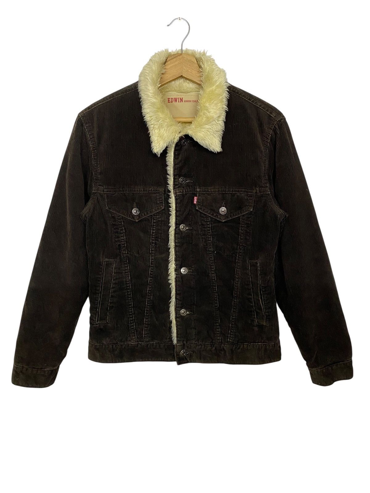 Edwin Edwin Corduroy Sherpa Trucker Jacket Faux Fur Collar Lining Size US M / EU 48-50 / 2 - 1 Thumbnail