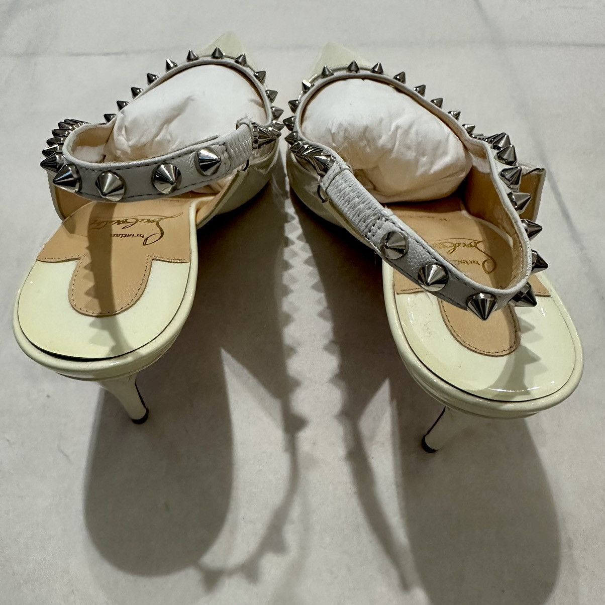 Christian Louboutin × Designer Christian Louboutin Brigadine Spike Patent Pump Mules Size US 7 / IT 37 - 8 Thumbnail