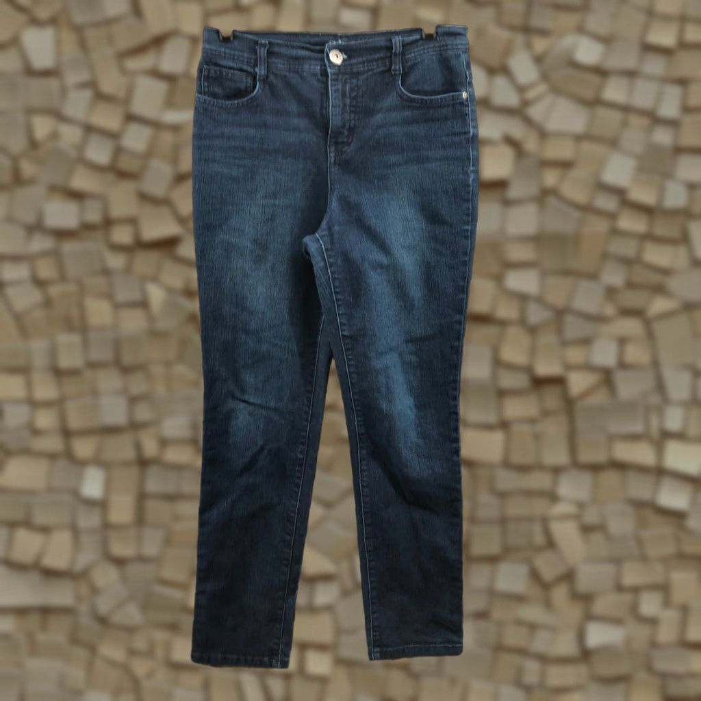 Vintage Style&Co Slim Leg Jeans Womens Size 6 Short Blue Denim Slim Fit 5-Pocket Straight Mid Rise Classic Modern Size 28" / US 6 / IT 42 - 1 Thumbnail