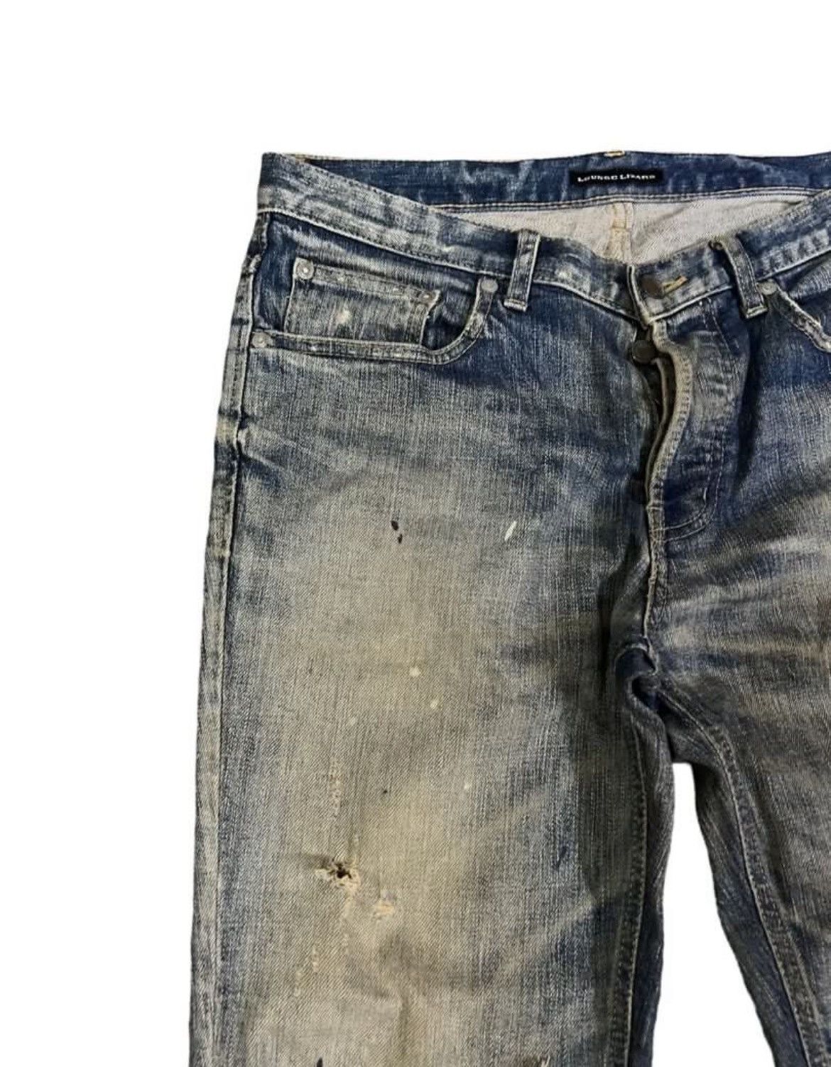 Lounge Lizard Japanese Brand Lounge Lizard Distressed Denim Size US 31 - 5 Thumbnail