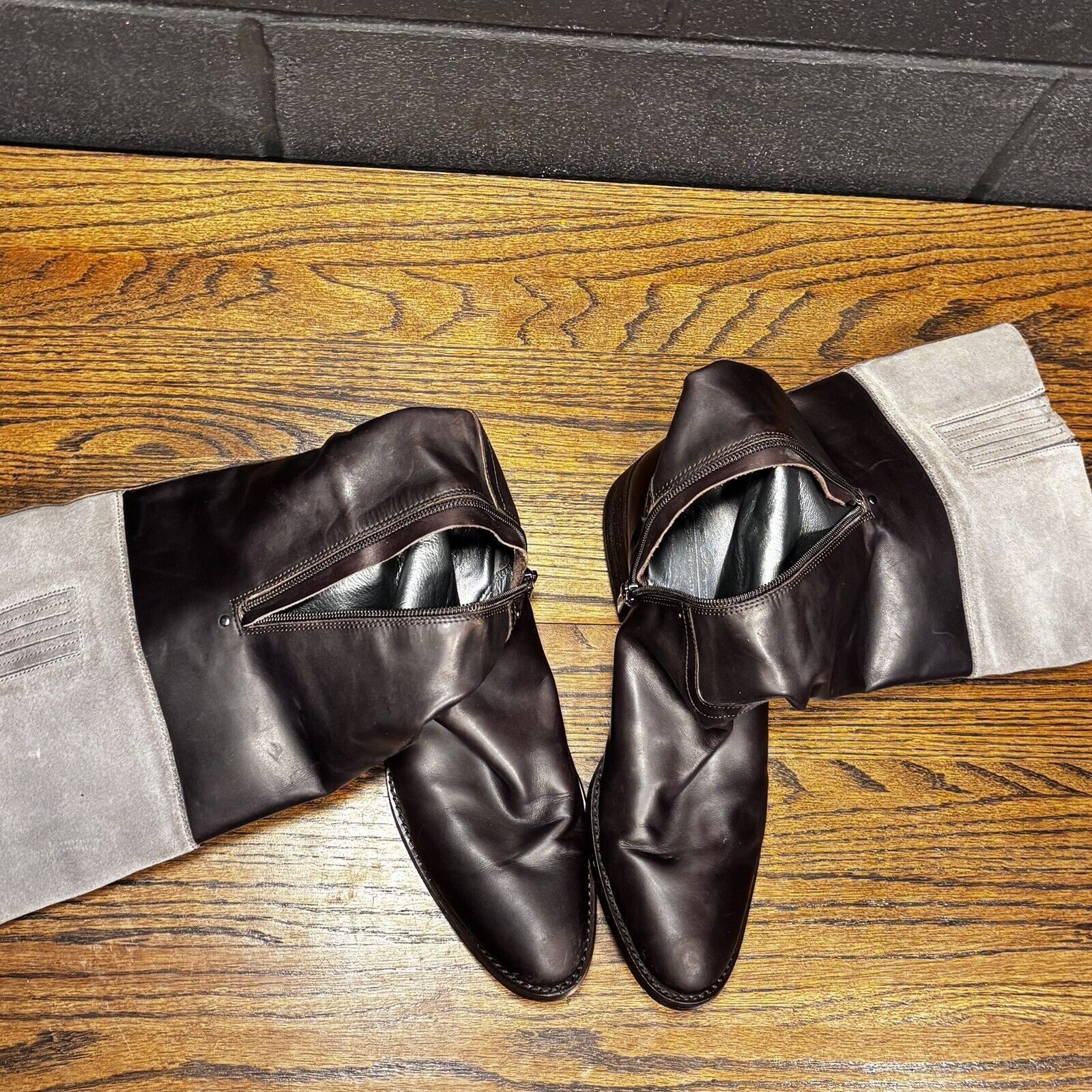 Kenneth Cole KENNETH COLE Rebellious Brown Leather Knee High Riding Boots Size US 9.5 / IT 39.5 - 6 Thumbnail