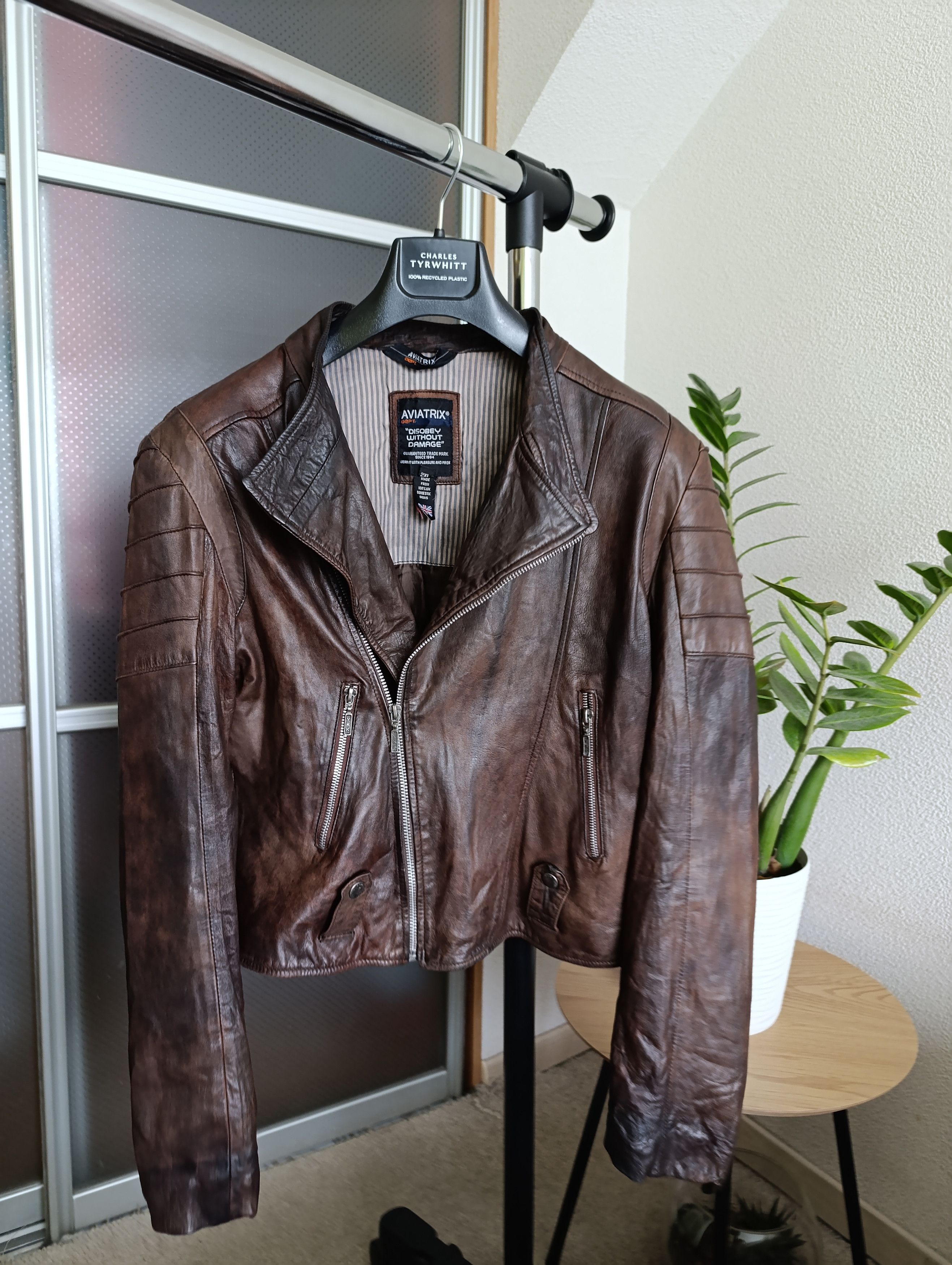 Vintage AVIATRIX WOMEN LEATHER BIKER JACKER Size XXL / US 16-18 / IT 52-54 - 1 Thumbnail