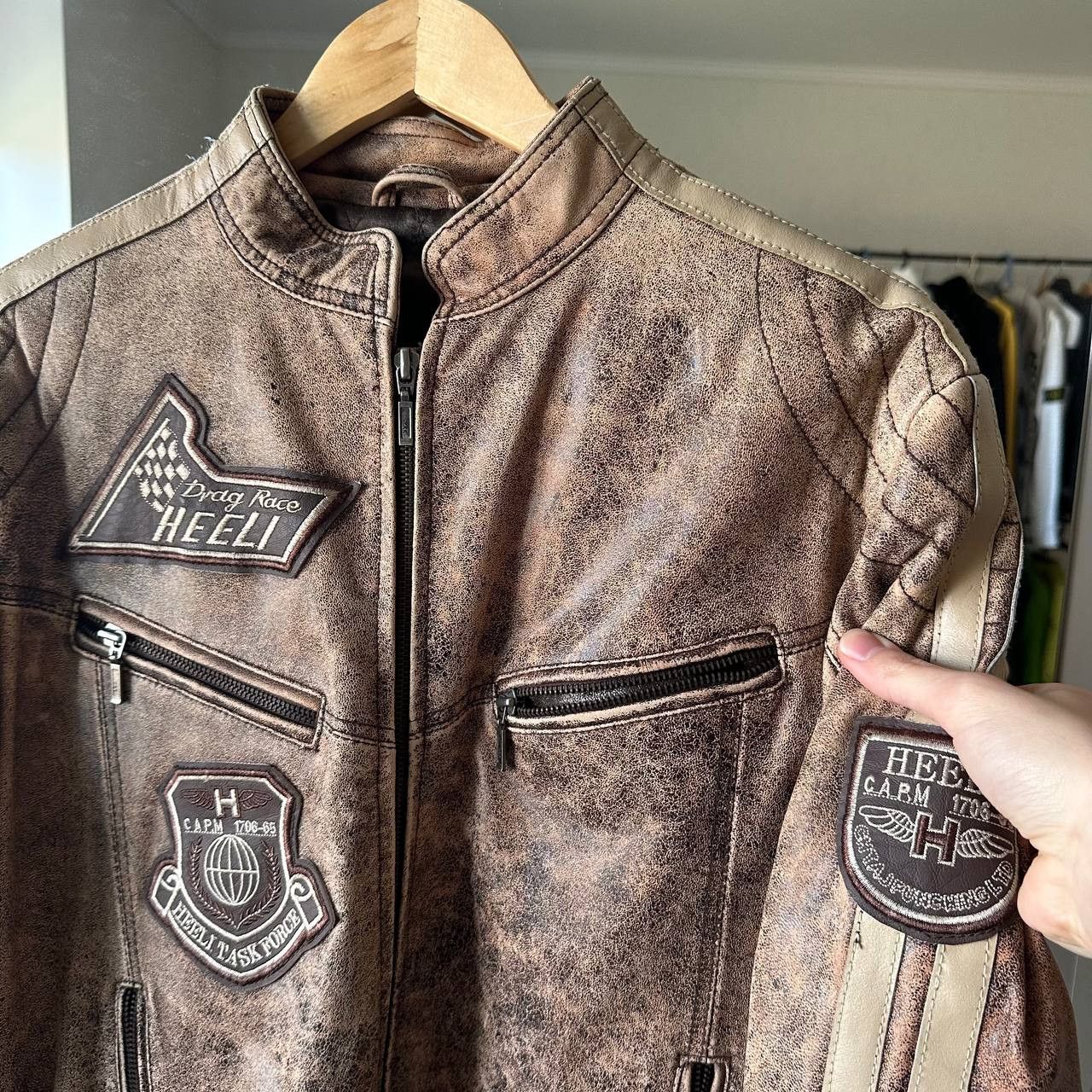Other Vintage Leather Avant Garde Faded Style Biker Jacket Size US S / EU 44-46 / 1 - 4 Thumbnail