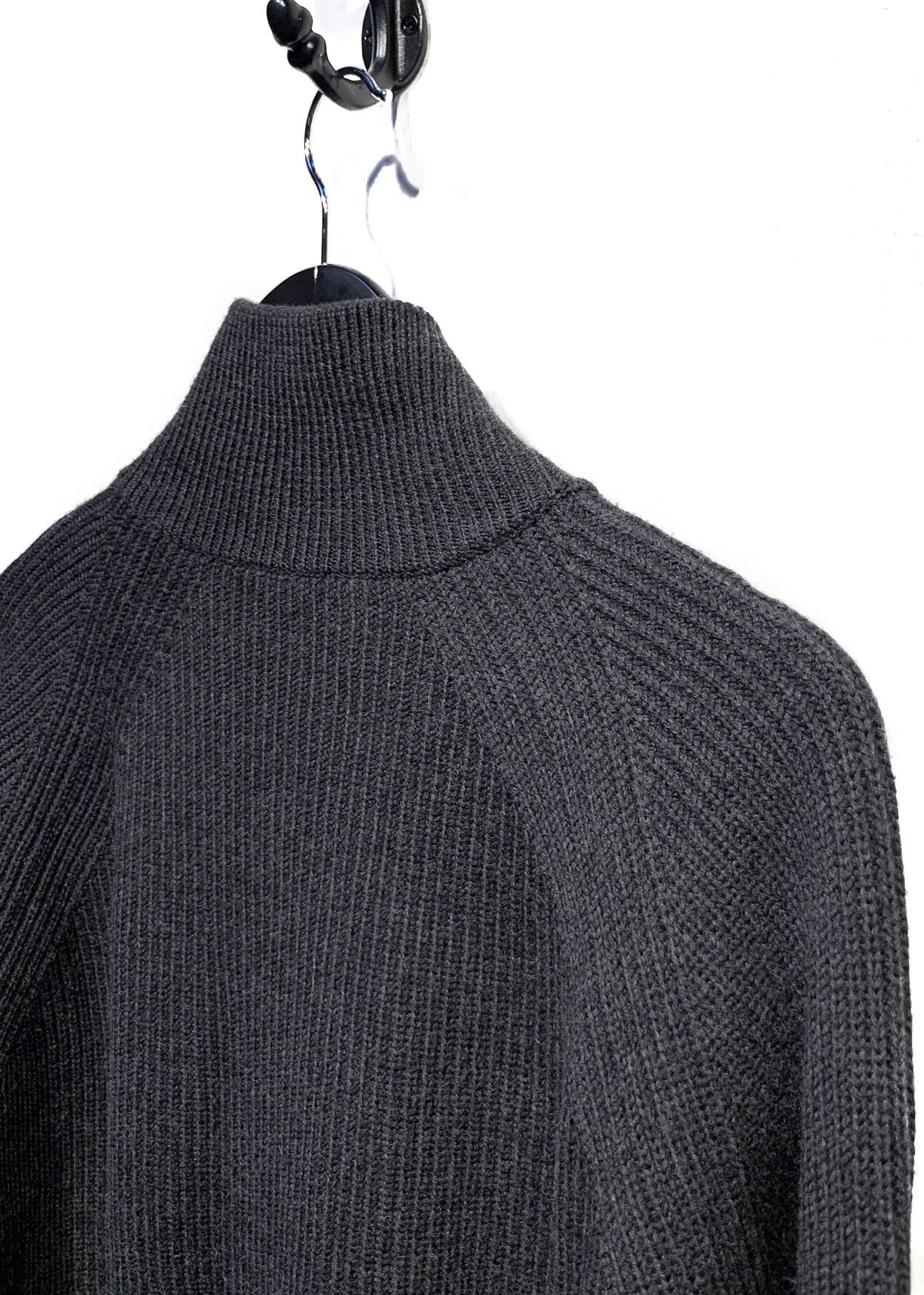 Kris Van Assche Kris Van Assche Grey Wool Ribbed Zip-up Pocketed Sweater Size US XL / EU 56 / 4 - 4 Thumbnail