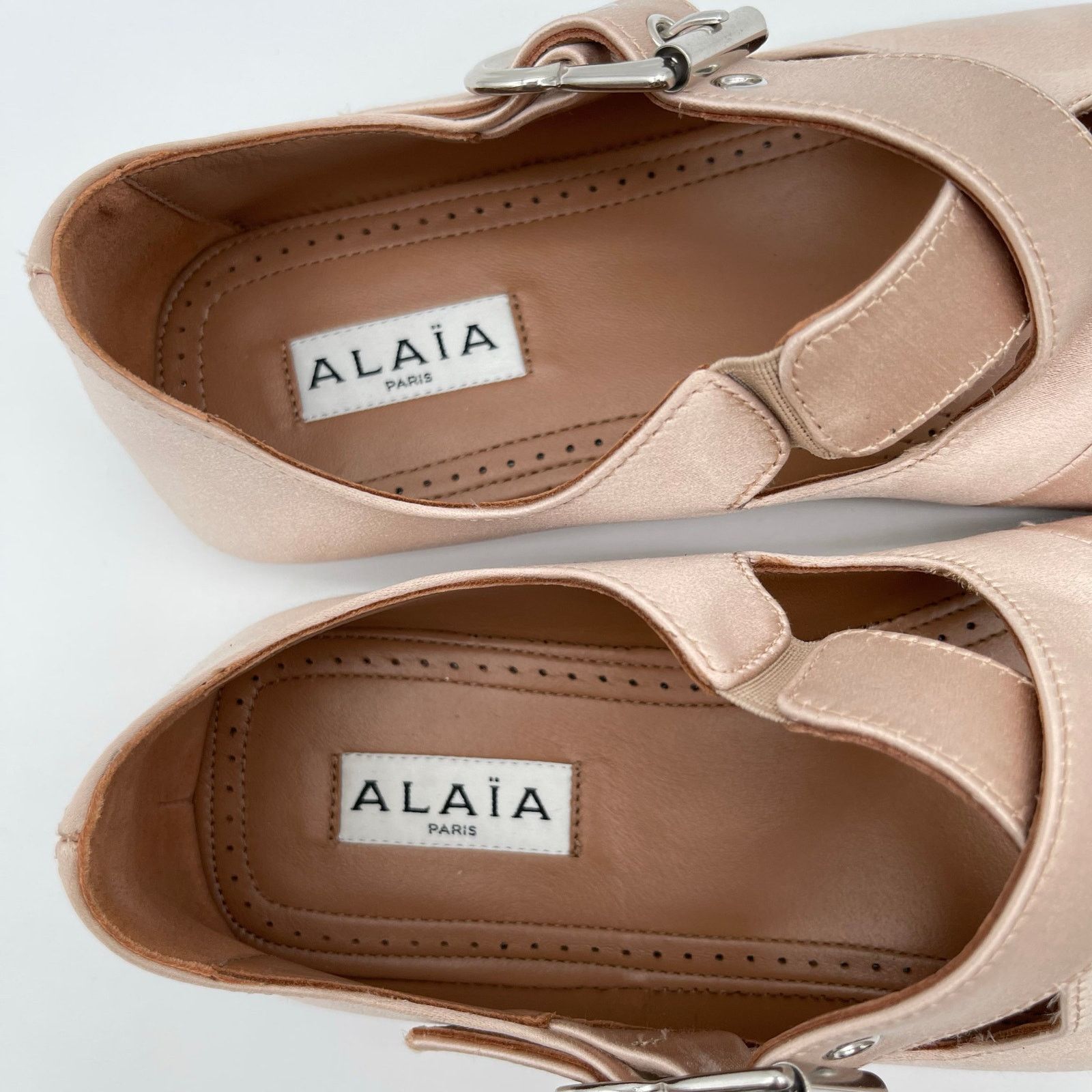Alaia ALAIA | Criss Cross Satin Ballet Flat in Nude Baby Pink 36 Size US 6 / IT 36 - 13 Thumbnail