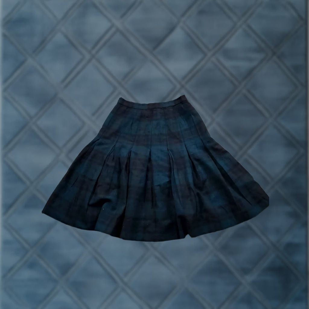 Vintage VINTAGE Highland Queen Skirt Womens 10 Green Blue Tartan Wool Pleated Calvet Canada 90s Size 32" / US 10 / IT 46 - 1 Thumbnail