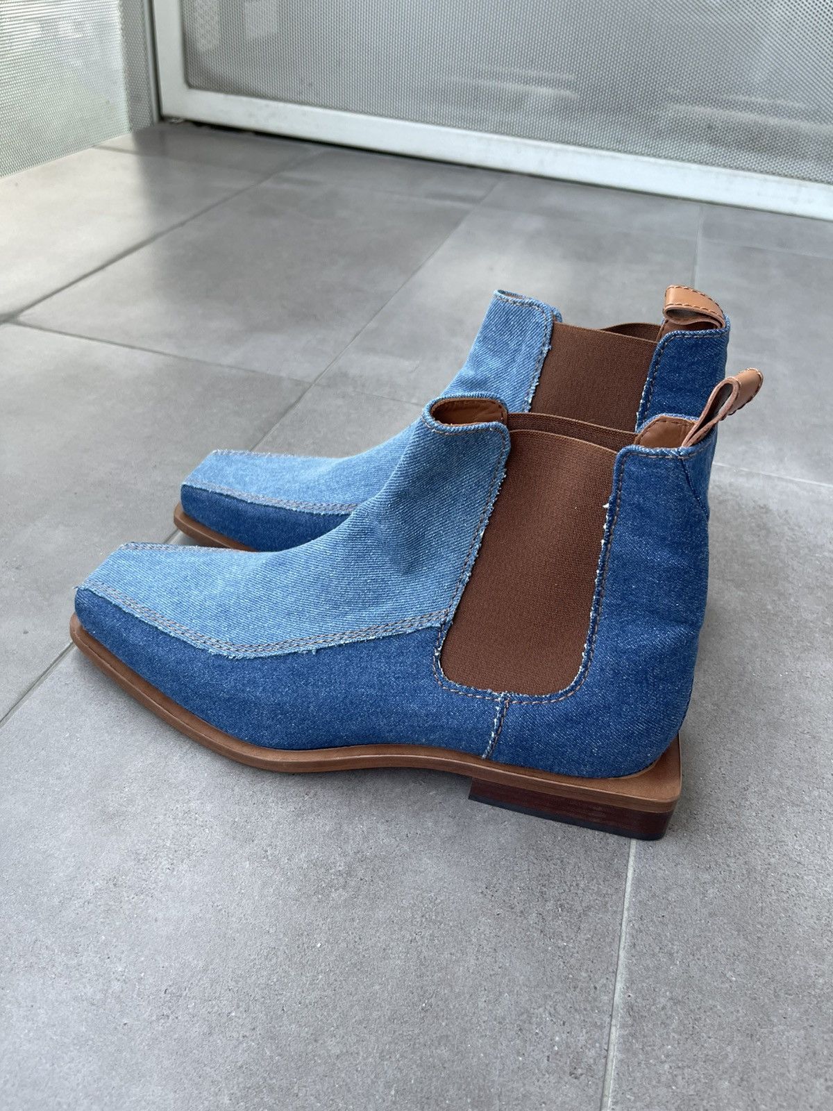 Ahluwalia !DS! SS23 Ahluwalia Tabali Denim Ankle Boots Size US 12 / EU 45 - 9 Thumbnail
