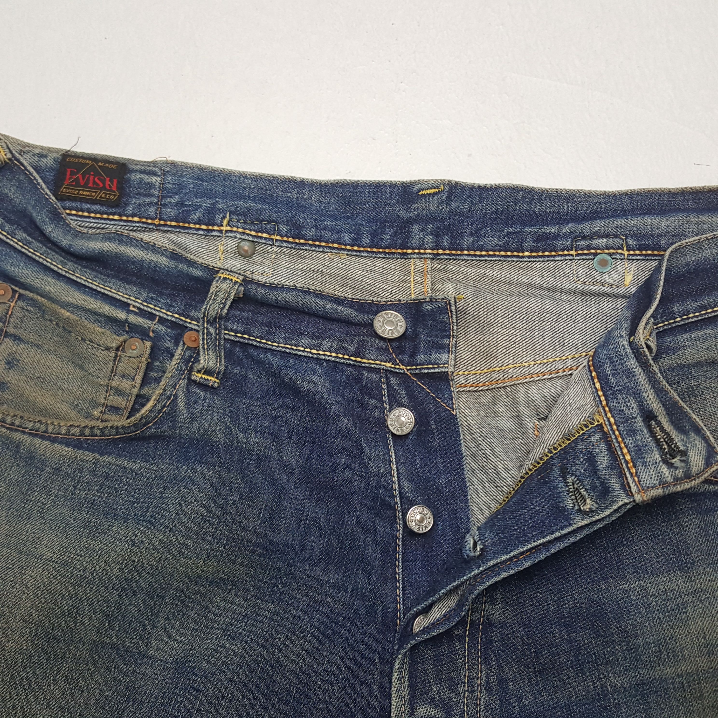 Japanese Brand × Vintage Vintage Evisu Japanese Brand Daicock Custom Art Denim Size US 35 - 7 Thumbnail
