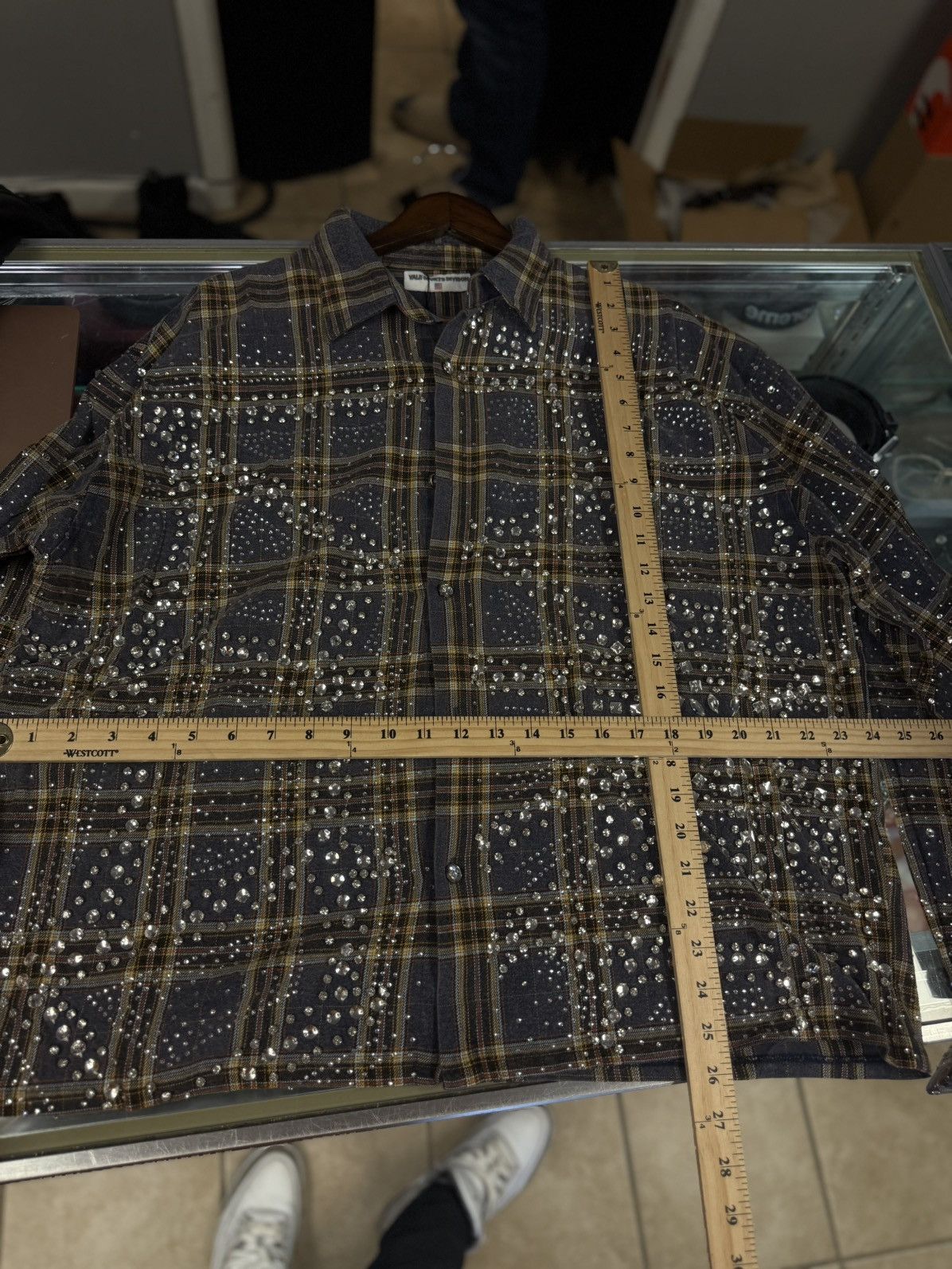 Vale Valley Crystal Flannel Long Sleeve Stones Size XXL (NEW) 💎 Size US XXL / EU 58 / 5 - 8 Thumbnail