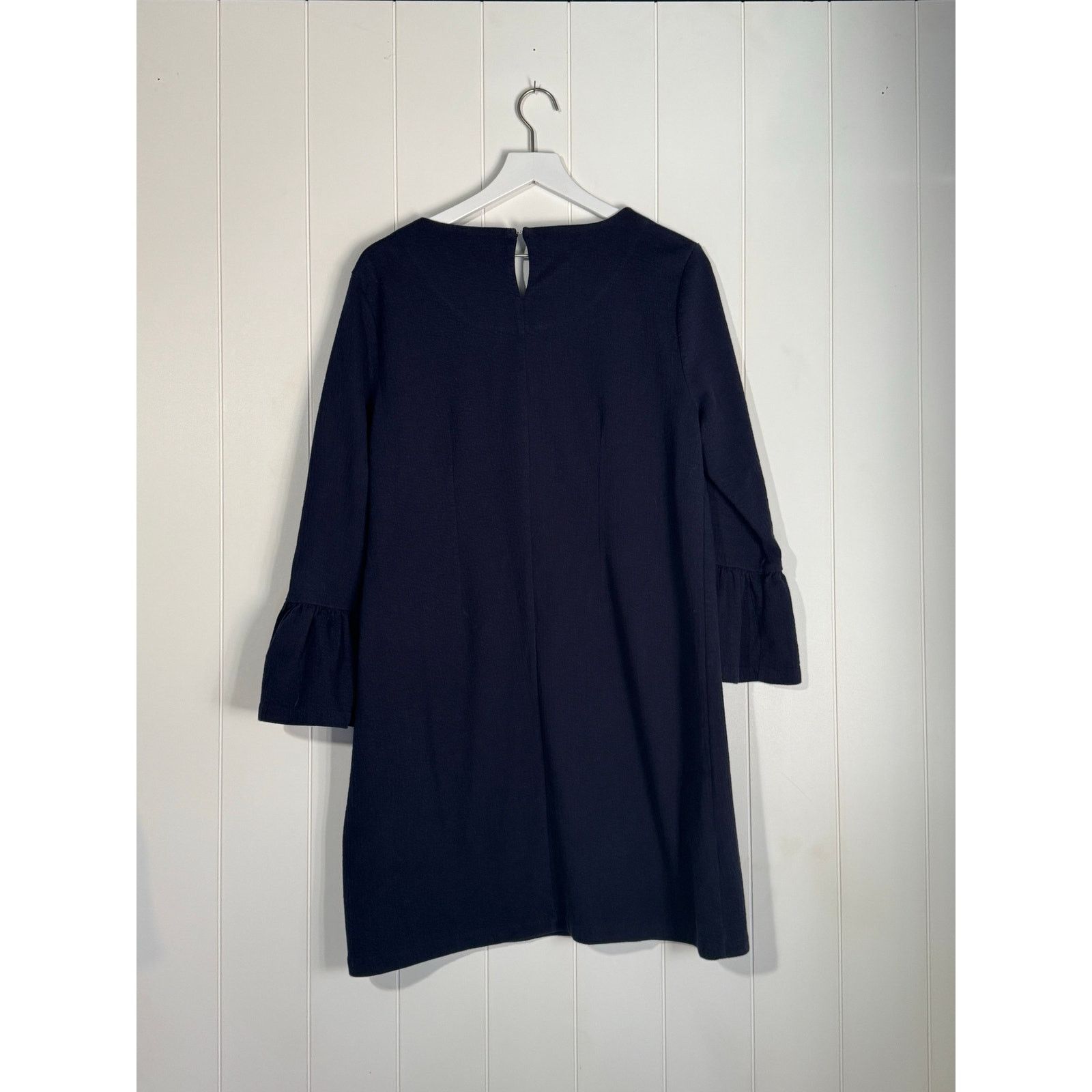 J.Crew J.Crew · Size XL · Ruffle Bell-Sleeve Shift Dress · Navy Size XL / US 12-14 / IT 48-50 - 2 Thumbnail