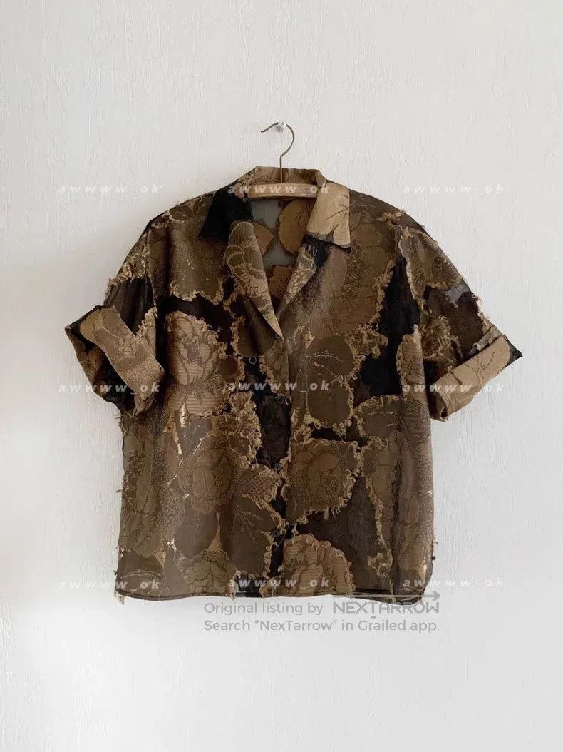 Dries Van Noten Dries Van Noten Brocade Sheer Shirt. Size US S / EU 44-46 / 1 - 1 Thumbnail