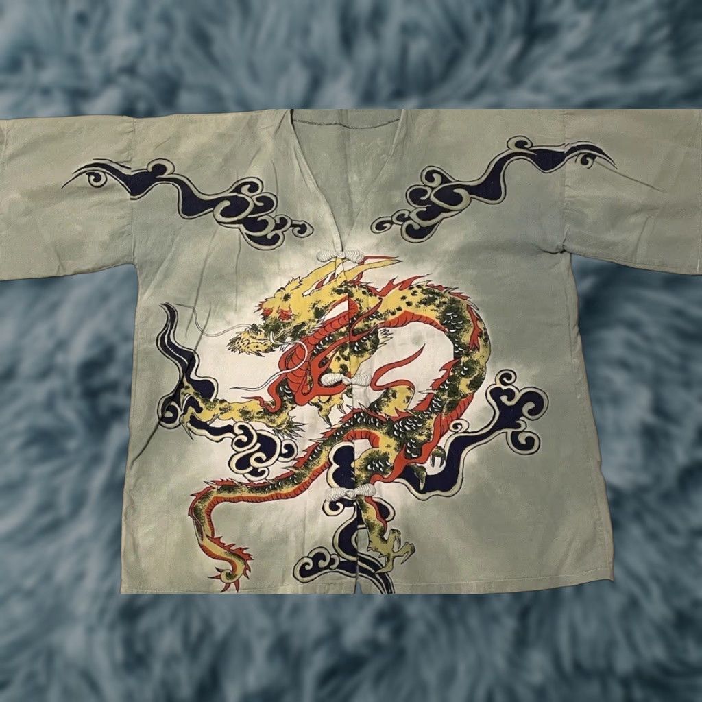 Vintage Vtg 90s Dragon Flames All Over Print Button Up Shirt S Grunge Biker Skate Surf Fire Jnco Y2K Shirt Mens S Green Size US S / EU 44-46 / 1 - 1 Thumbnail