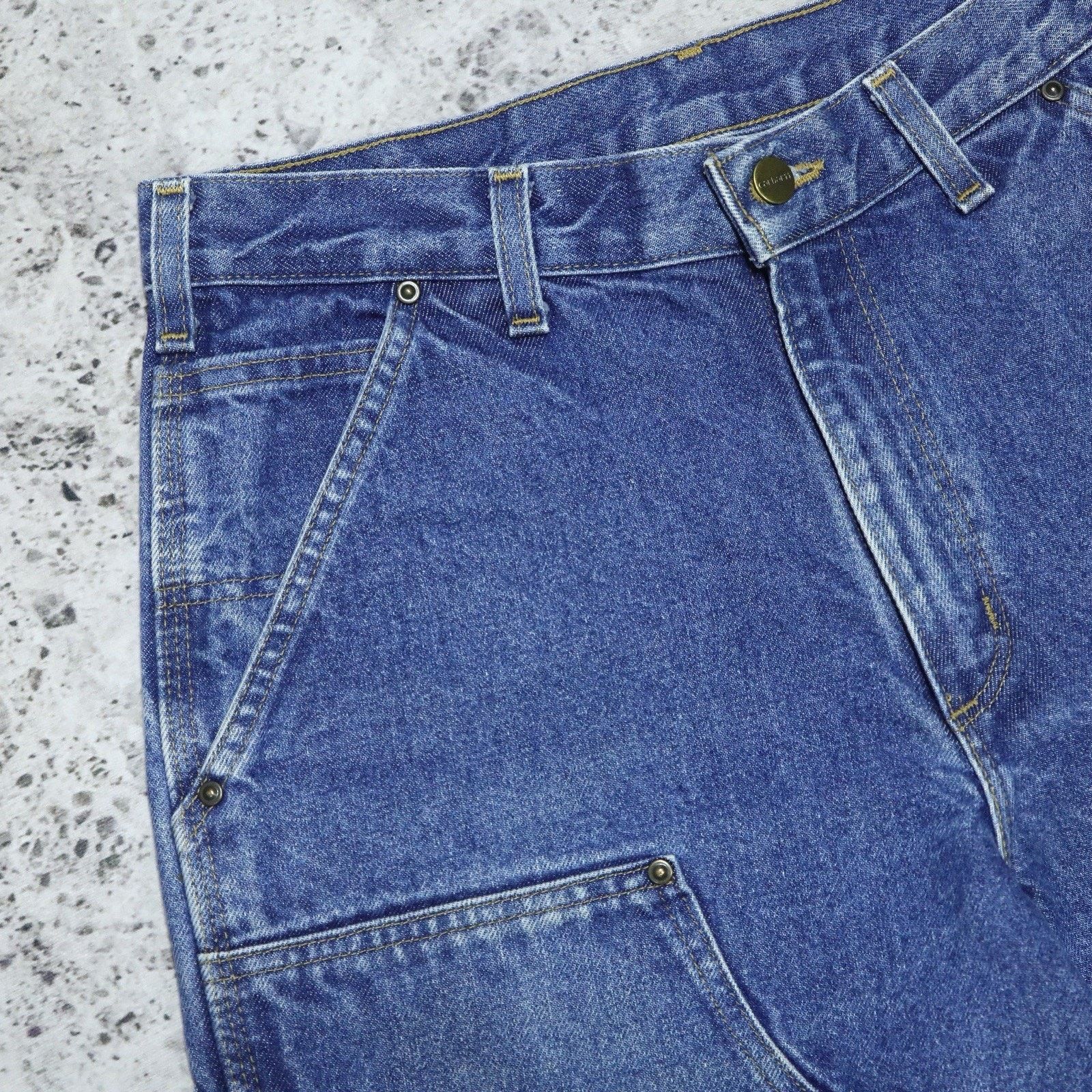 Carhartt Vintage Carhartt Faded Blue Denim Double Knee Carpenter Pant Size US 31 - 6 Thumbnail
