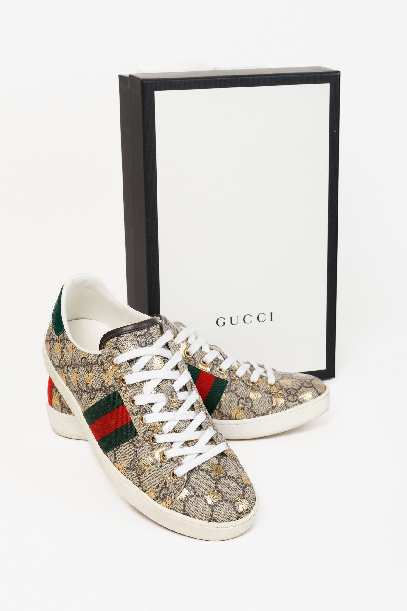Gucci Gucci Womens Ace GG Logo Supreme Golden 'Bees' Trainers Size US 7 / IT 37 - 12 Thumbnail