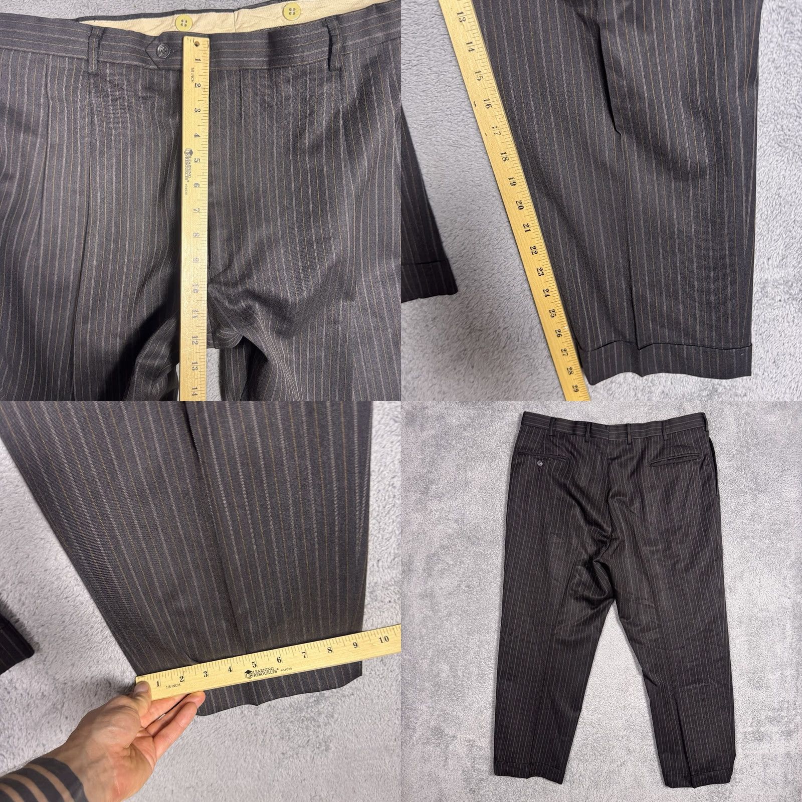 Jos. A. Bank Jos A Bank Suit Mens 46R 38x28 Signature Gordon Office Wool Pinstripe Cuffed Set Size 46R - 10 Thumbnail