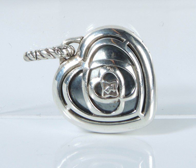 David Yurman o1smst1ft0424 Silver 41 Brilliant Cut Diamond Heart Locket Size ONE SIZE - 1 Thumbnail