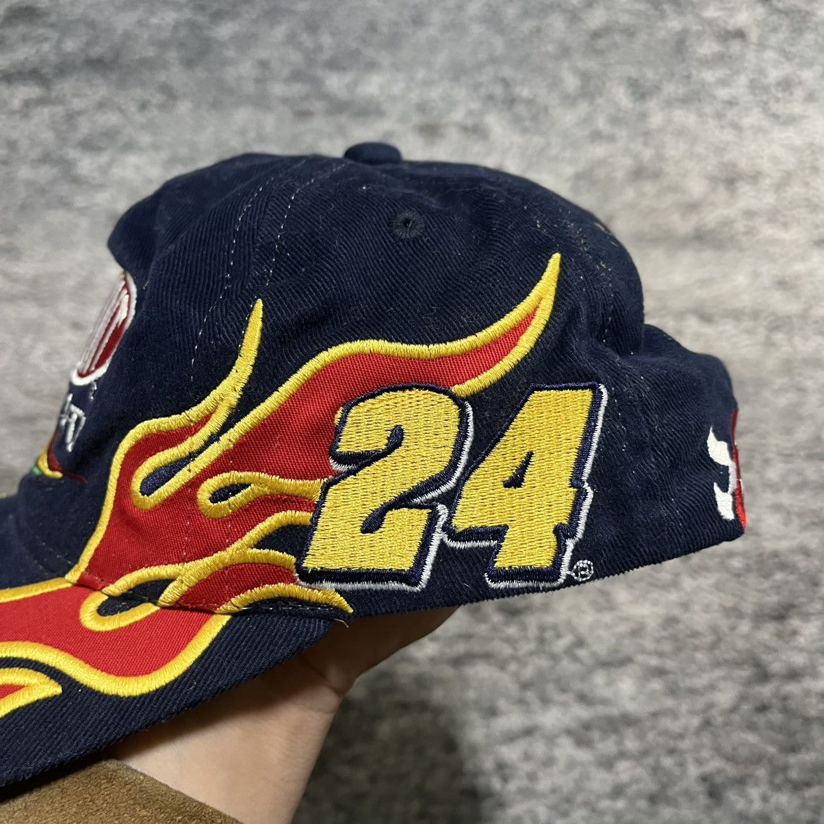 DuPont VINTAGE Y2K DUPONT JEFF GORDON FLAMES NASCAR SNAPBACK HAT Size ONE SIZE - 3 Thumbnail