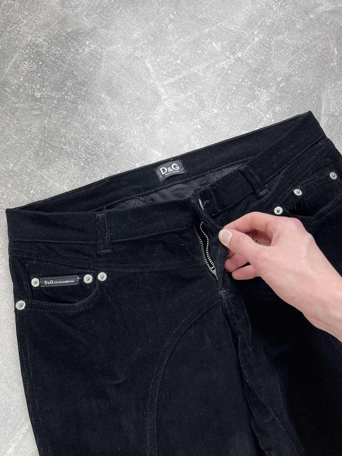 Dolce & Gabbana Dolce & Gabbana Balck Luxury Corduroy Zipper Pants Size 28" / US 6 / IT 42 - 10 Thumbnail